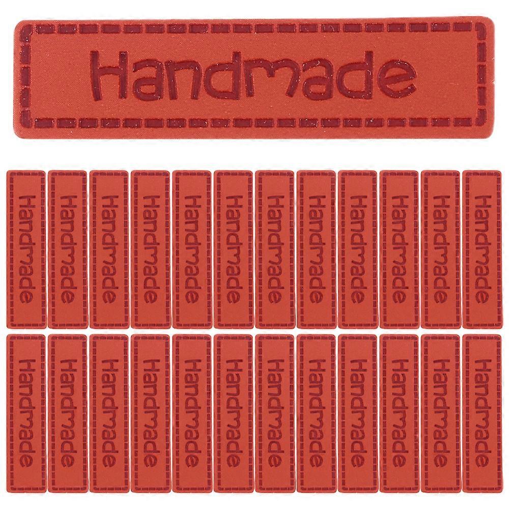 Crochet Accessory Handmade Label To Sew On Diy Enthusiasts 4.00x1.00x0.10cm Brown Rectangle 100Pack