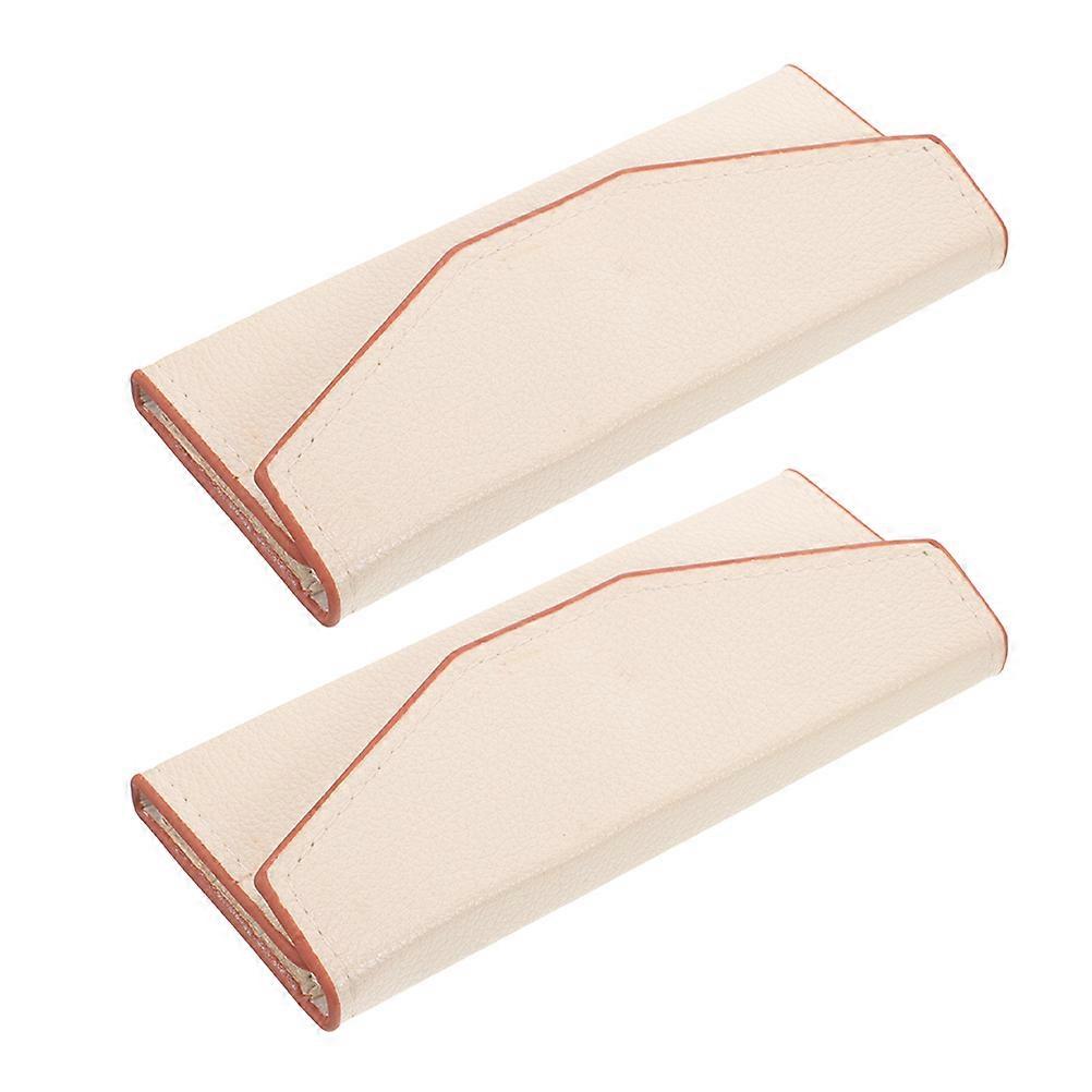 Portable Eyelash Tweezer Case with Large Capacity for Storage Made of PU White Multifunctional Design 2pcs