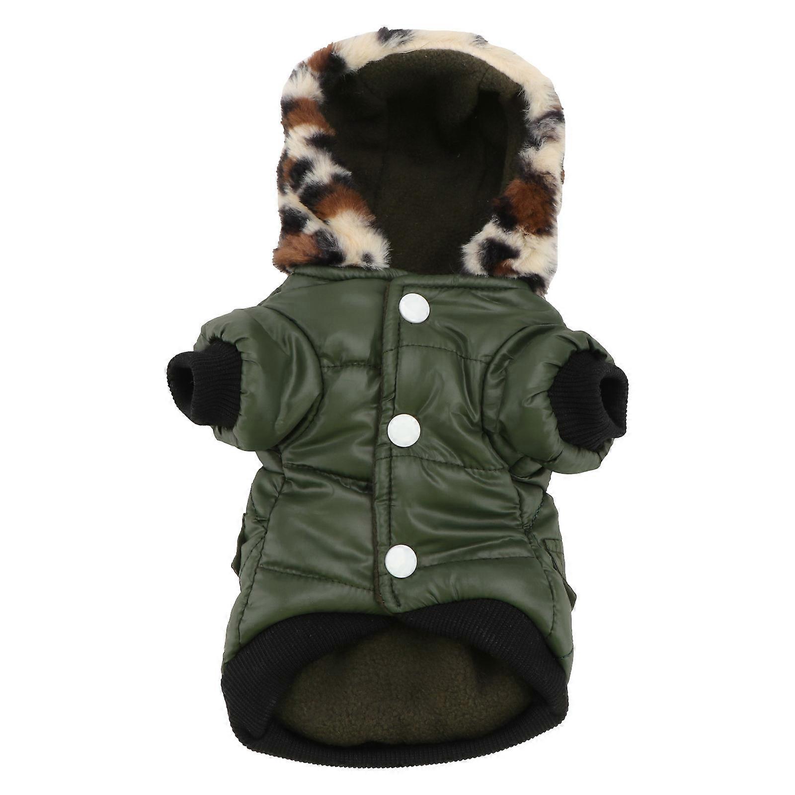 Large Dog Coat Puppy Overcoat XL Size Army Green For Indoor Use With Warmth Function 1Pack