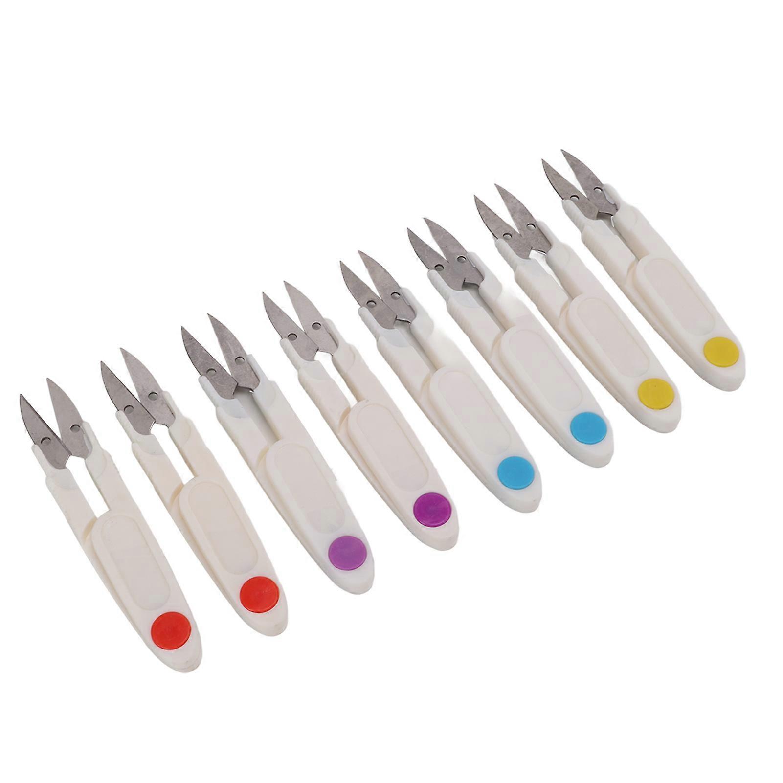 8Pcs Thread Snips Safety Cover Spring Action Lightweight Durable Portable Wide Application Thread Cutter