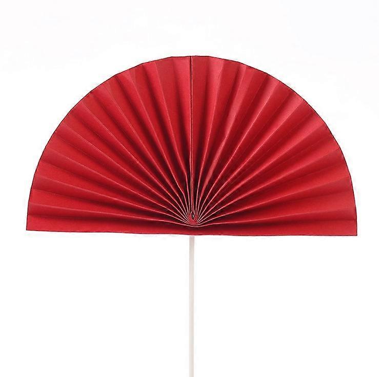6Pcs Red Chinese Style Folding Fan Decorative Prop