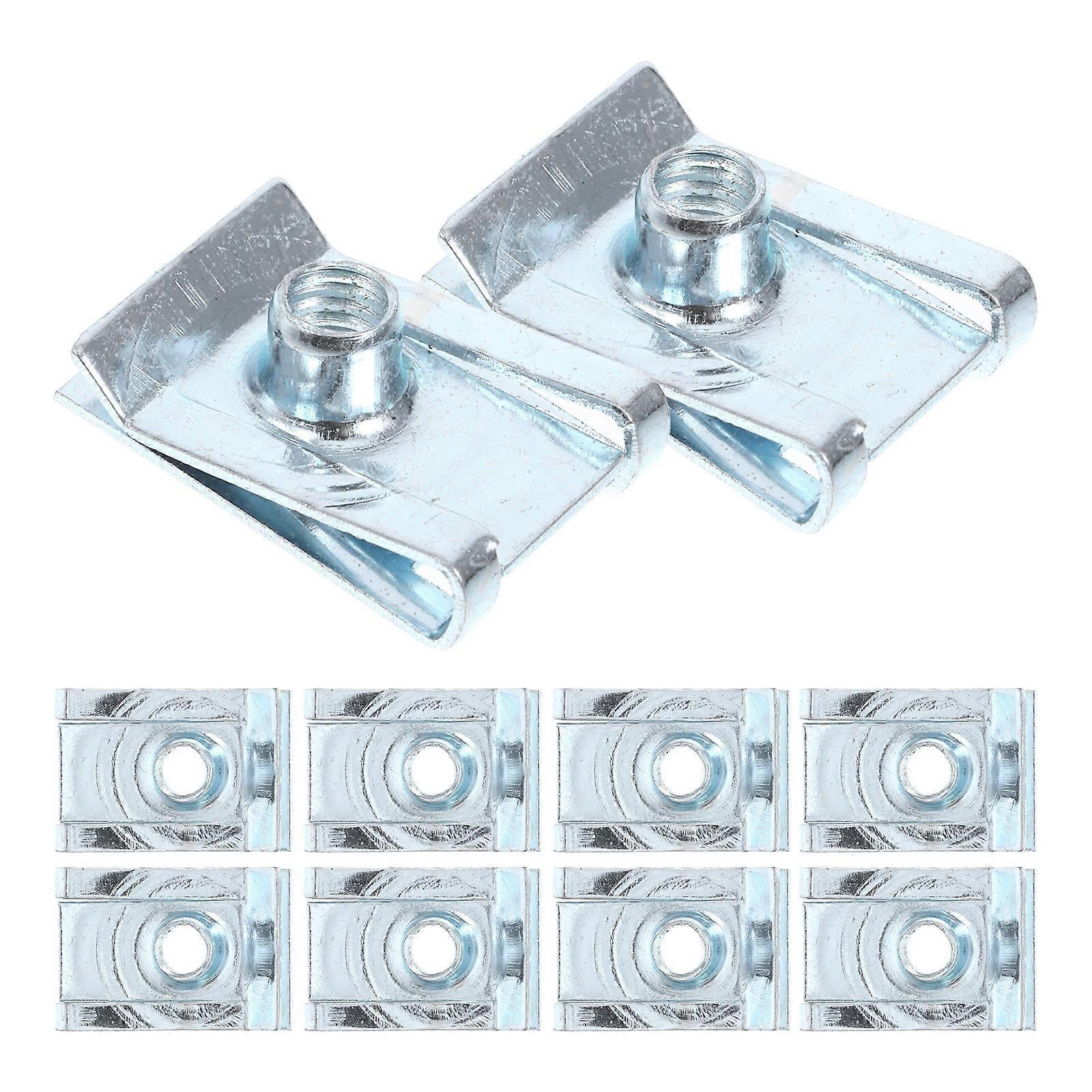 U Shape M5 Motorcycle Fairing Clips Silver Fasteners For Car Door And Trim Panel Strengthen Link 10Pcs