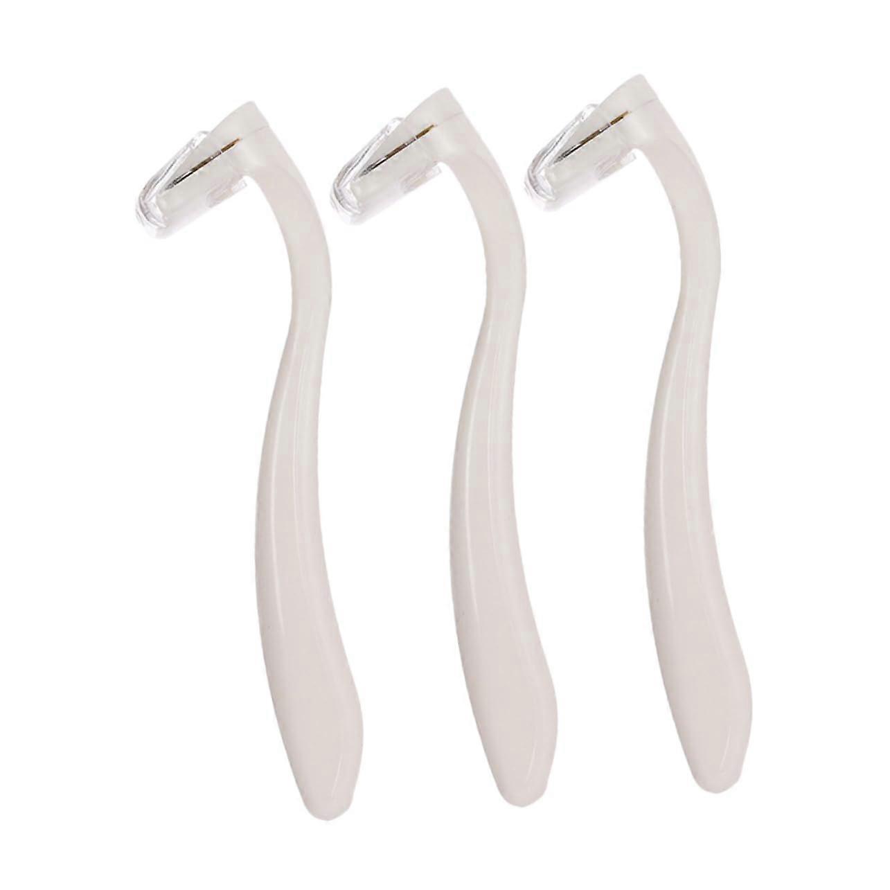 Manual Razor Pack Of 3 Butterfly Razor Hair Trimmer Face Razor For Women Travel Size Plastic Beige