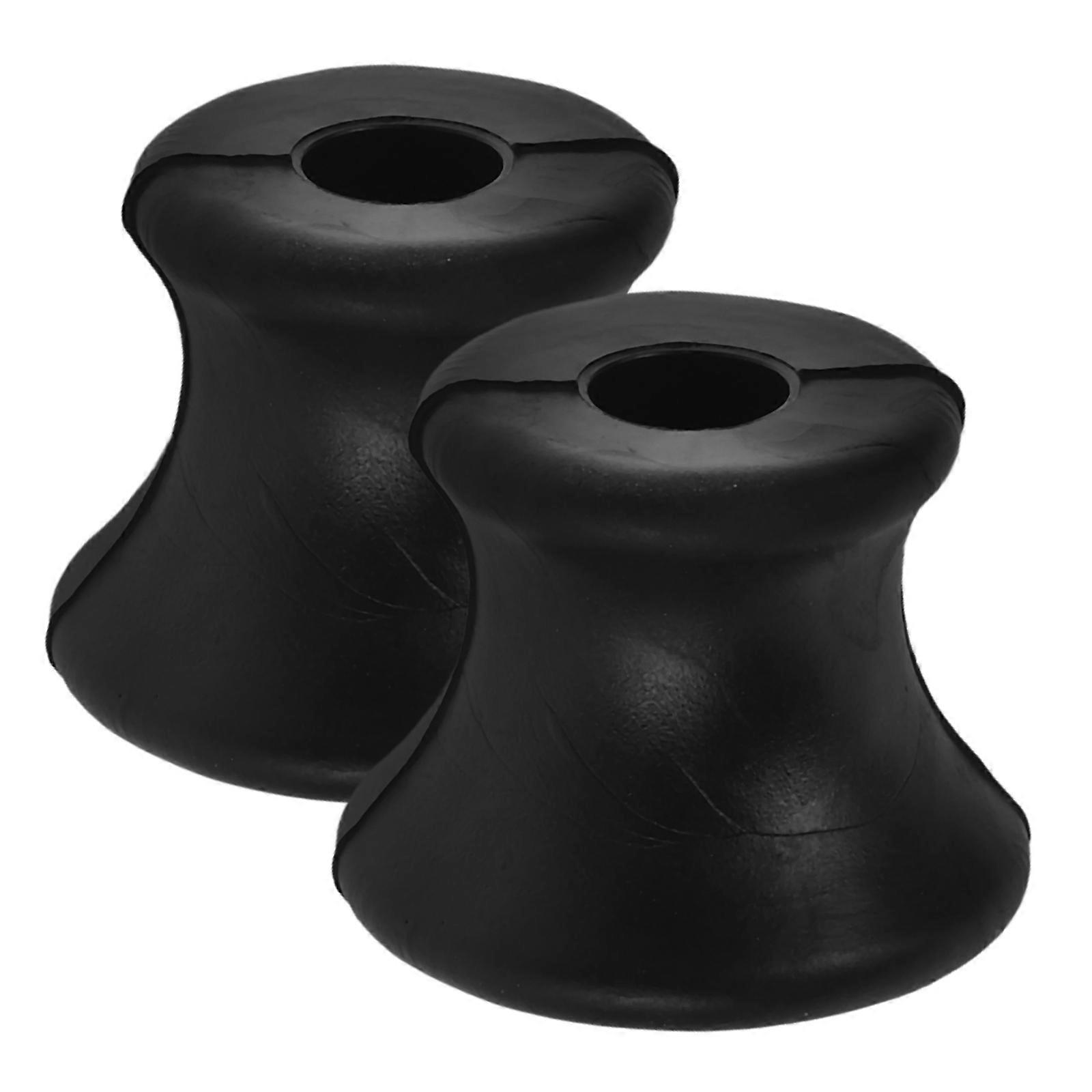 通用设计橡胶叉架 2 件成人冥想声音疗法方形黑色配件