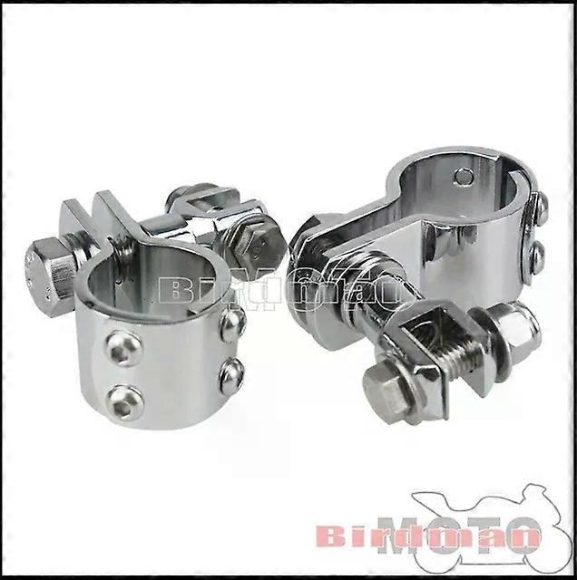 Motorcycle Male MountStyle 1 1/2" 1 1/4" 1 1/8" Chrome Engine Guard Foot Peg Footrest Mount Clamp Fit For Harley Softail Cafe Racer