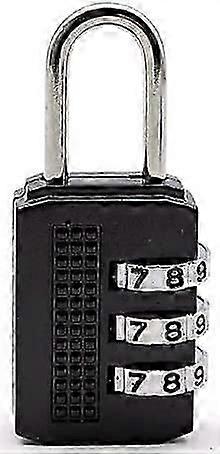 Keyless 3-digit combination padlock, black.