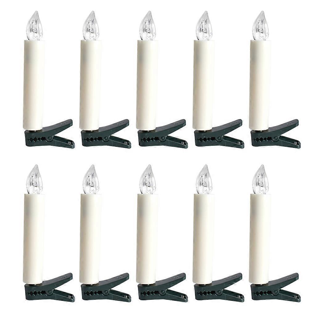 Smart Christmas Tree Electronic Candle Light 10Pcs Flame Simulation Remote Control Smokeless Home Decor