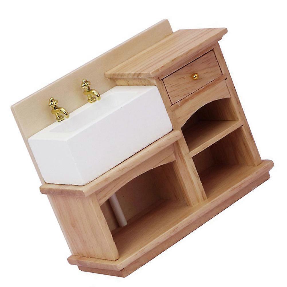 Mini Bathroom Sink Simulation Furniture Decorative Photo Prop Multi-Colored Square 1Pack