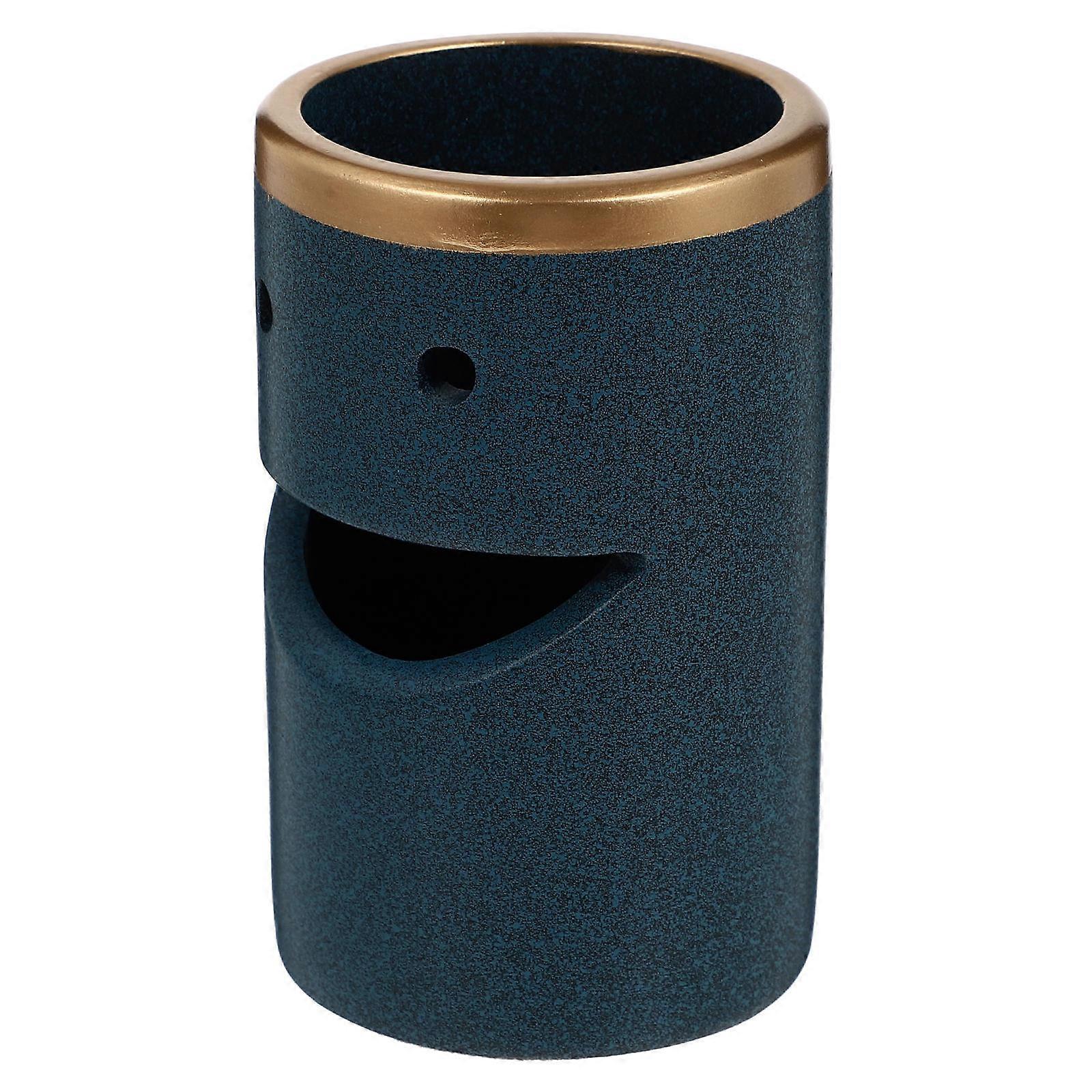 Useful Pen Container For Students 11.2X6.7X6.7Cm Blue Resin Organization 1Pc