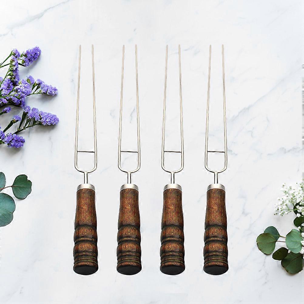 Stainless Steel Barbecue Fork for Outdoor BBQ Party Lightweight and Easy to Carry 4pcs