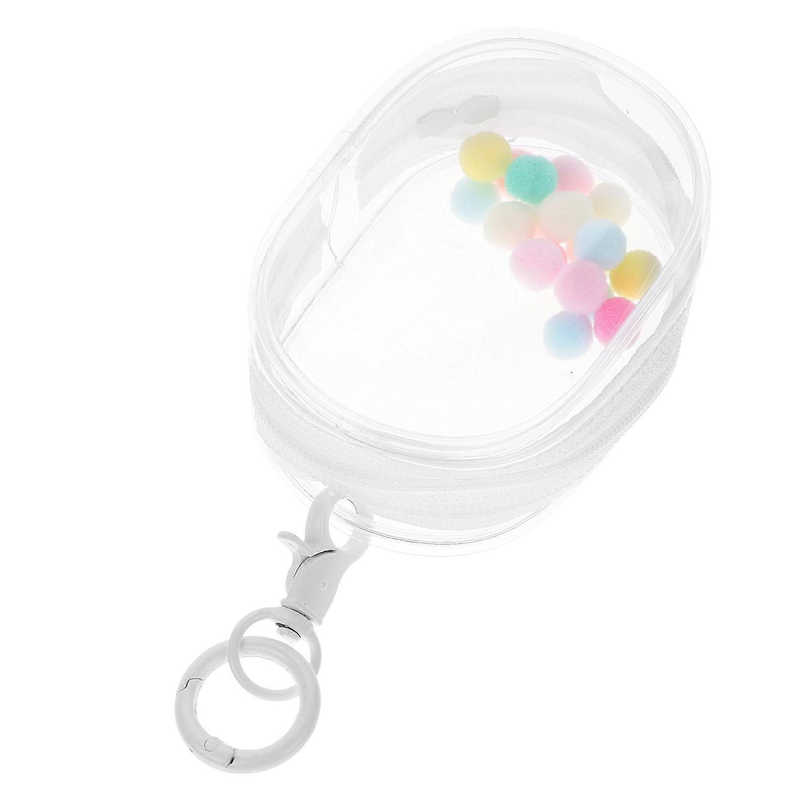 Transparent Doll Carrier Bag with Zipper – High Visibility Display Case for Showcasing and Storing Dolls & Mini Figures, Includes Keychain & Pompom