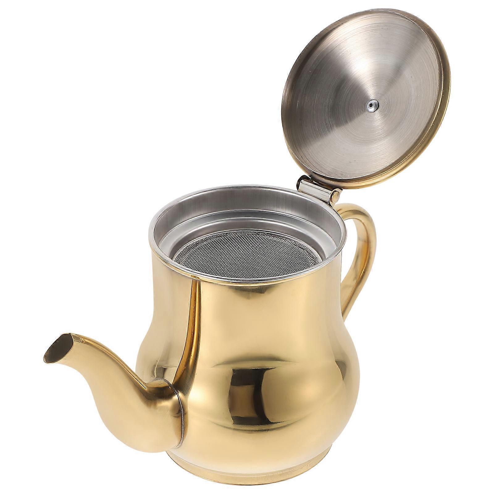 Grease Pot Oil Dispenser For Restaurants Featuring Effective Residue Filtering In Golden Color 1Set