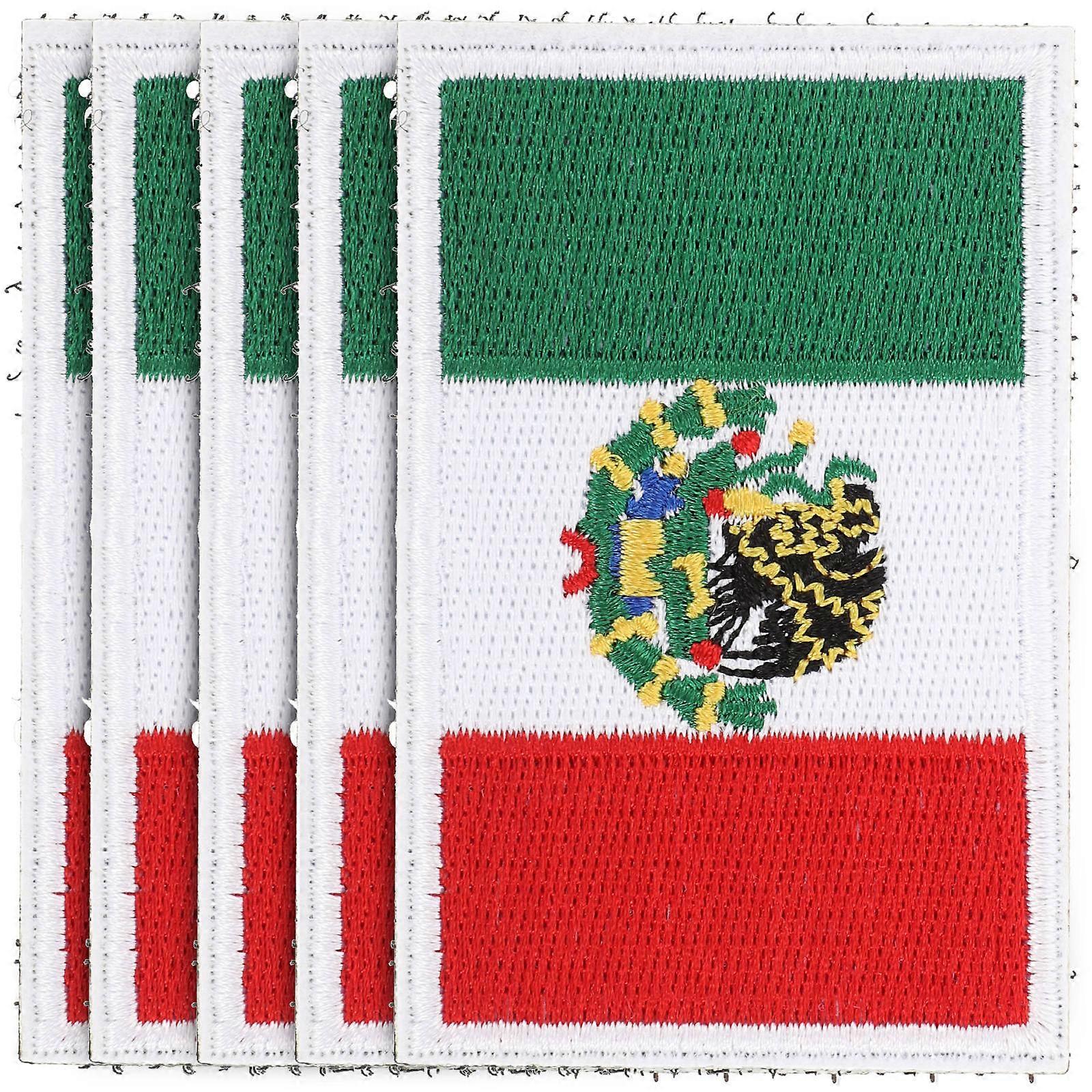 5pcs Iron On National Flag Embroidered Patches for Clothing Accessories