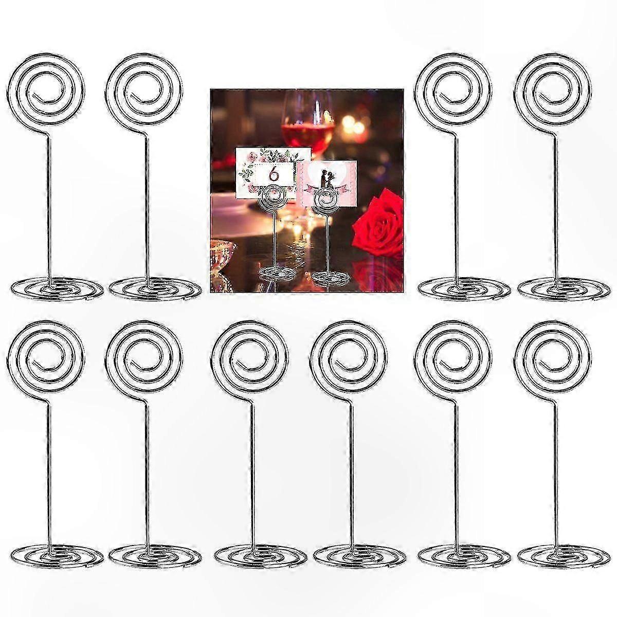 For 10pcs Swirl Table Number Photo Holder Stands for Weddings Gatherings, Party Number Card Holder