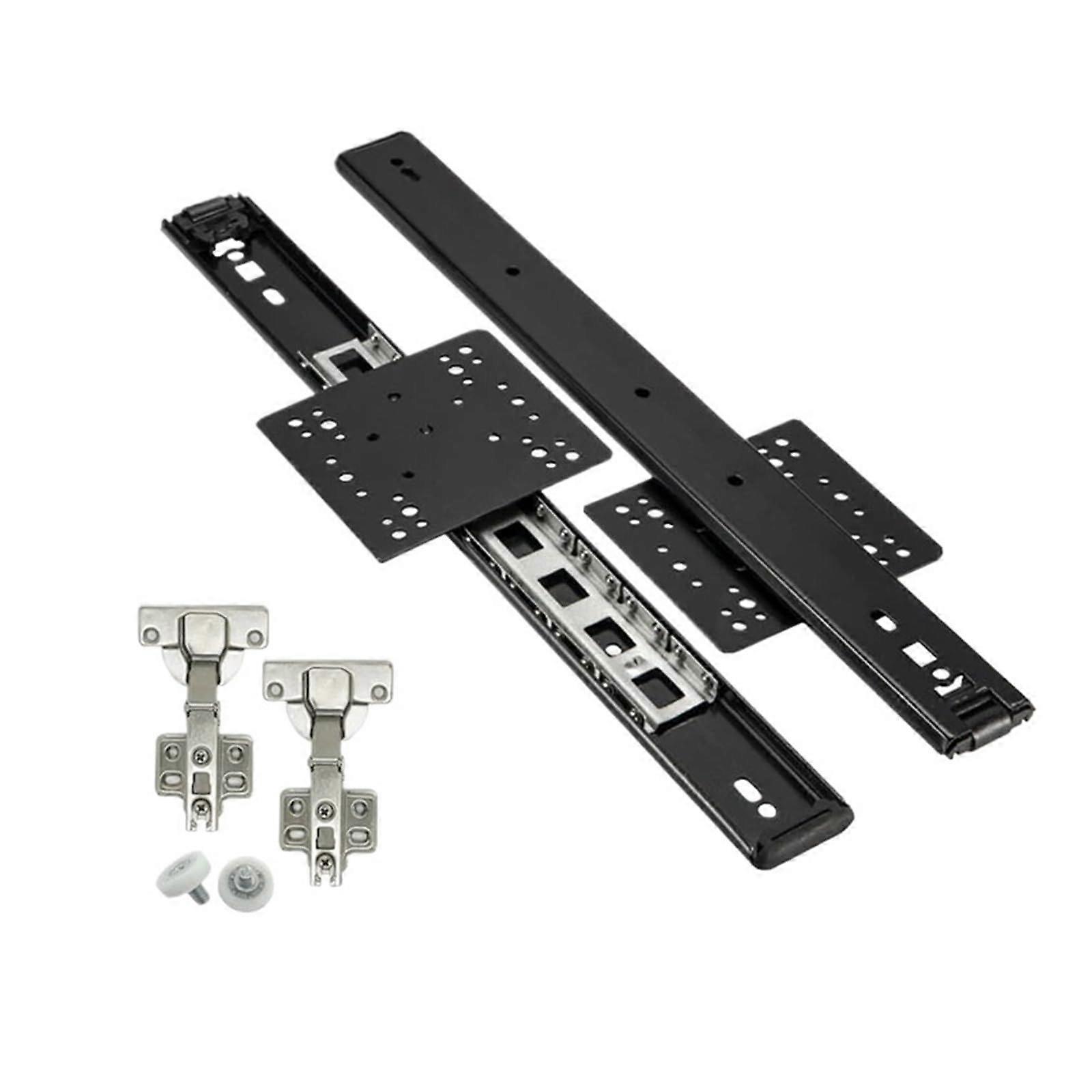 Heavy Duty Soft Close Ball Bearing Drawer Runners 20' Black Two Way Rail Solid Steel Furniture Accessories