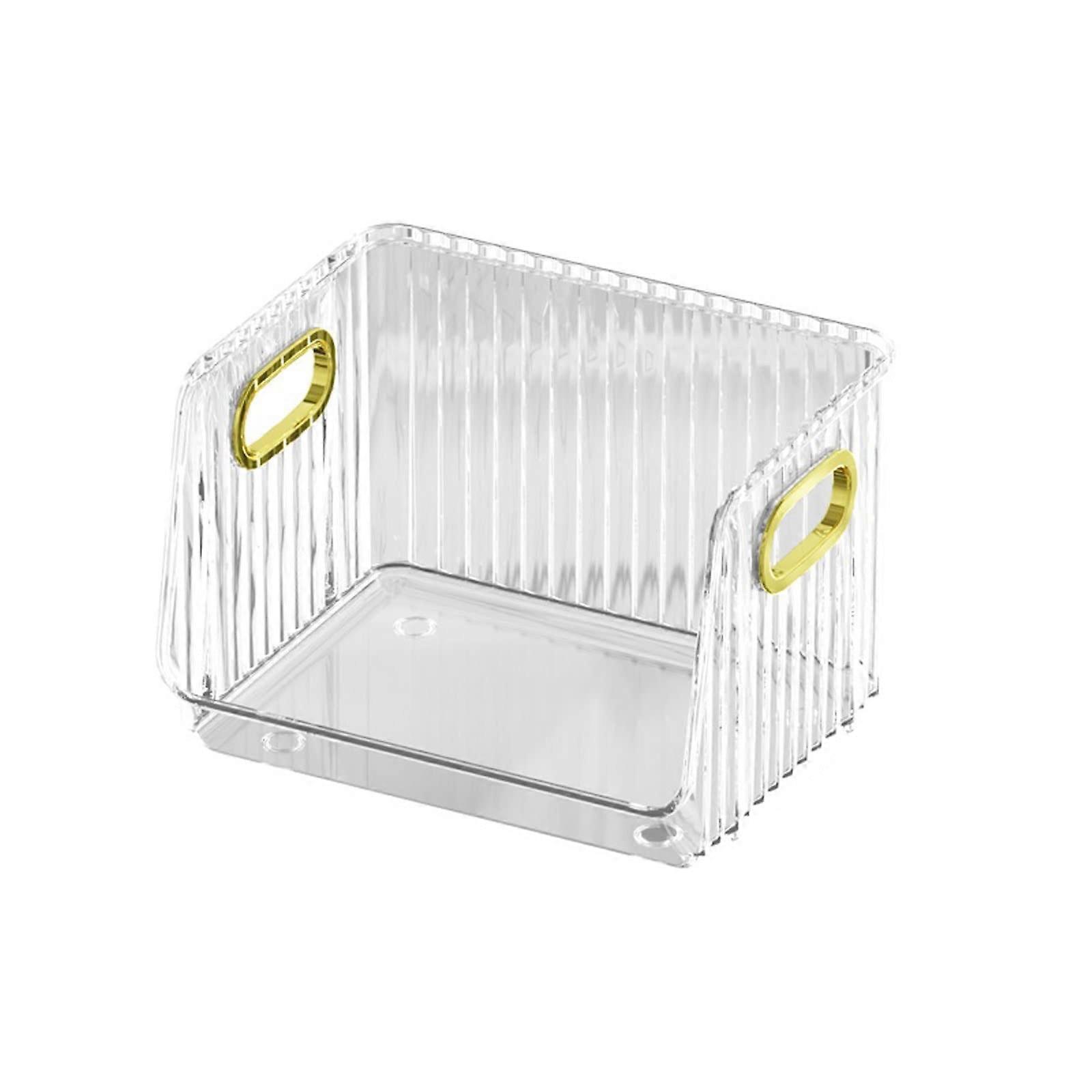Desk Storage Box for Cosmetics, Face Masks, Skincare Products and Snacks, Clear Storage Basket for Dorm