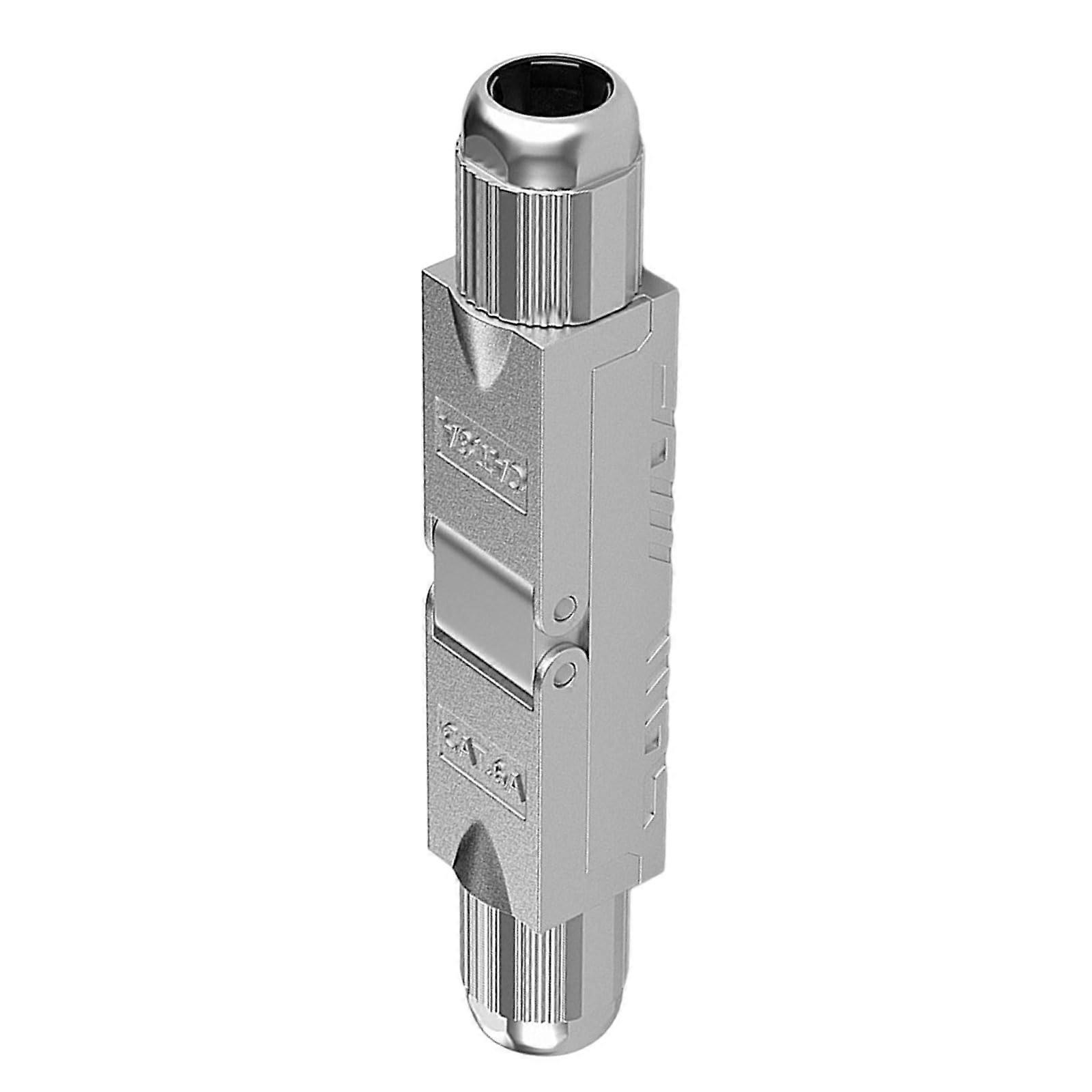 Toolless RJ45 coupler Ethernet cable extension adapter for Cat7/Cat6A network cable extension, suitable for 22–24 AWG wire.