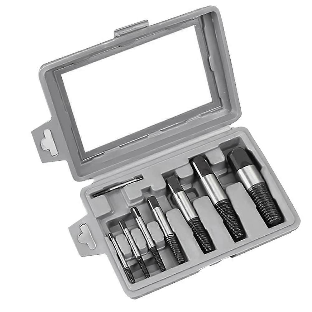 8piece screw extractor set for removing damaged water pipes, extractor for broken screws, screw remover, woodworking tools, drill bits