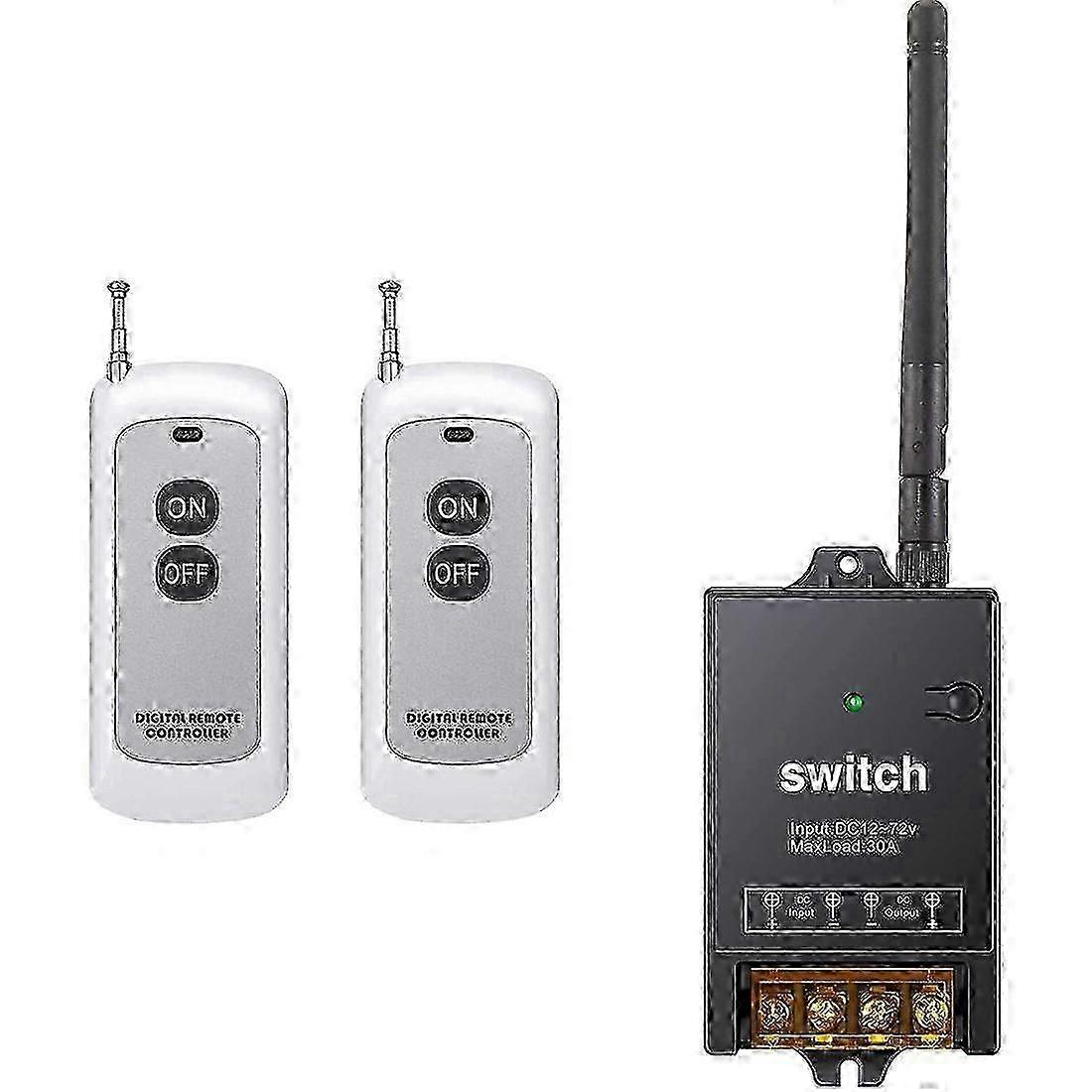 12V/24V/48V/72V 40A Wireless RF Remote Control Switch with 984FT Long Range