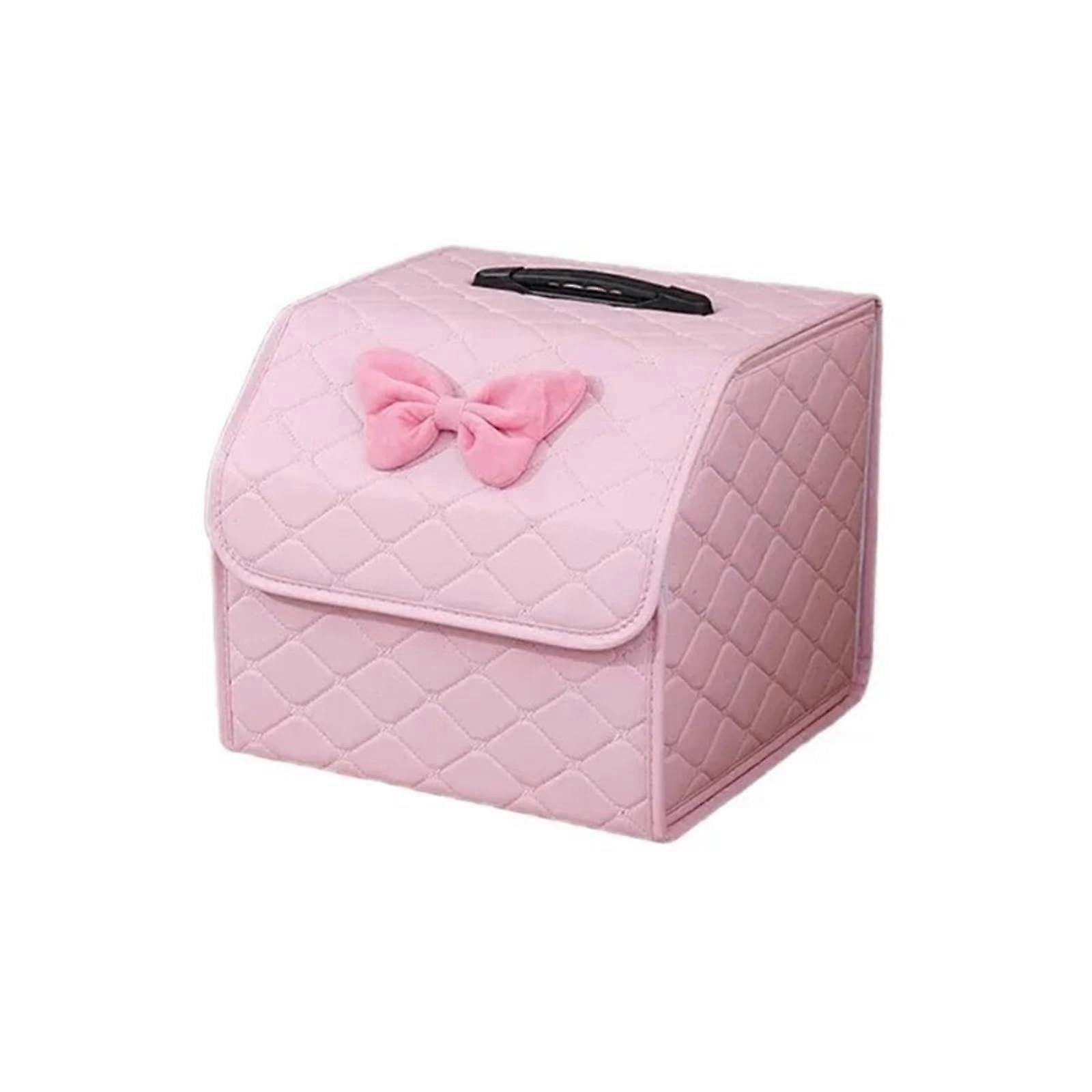 Car Trunk Storage Organizer Foldable Compact Cargo Box for Vehicle Interior Organization Clutter-Free Pink A Size