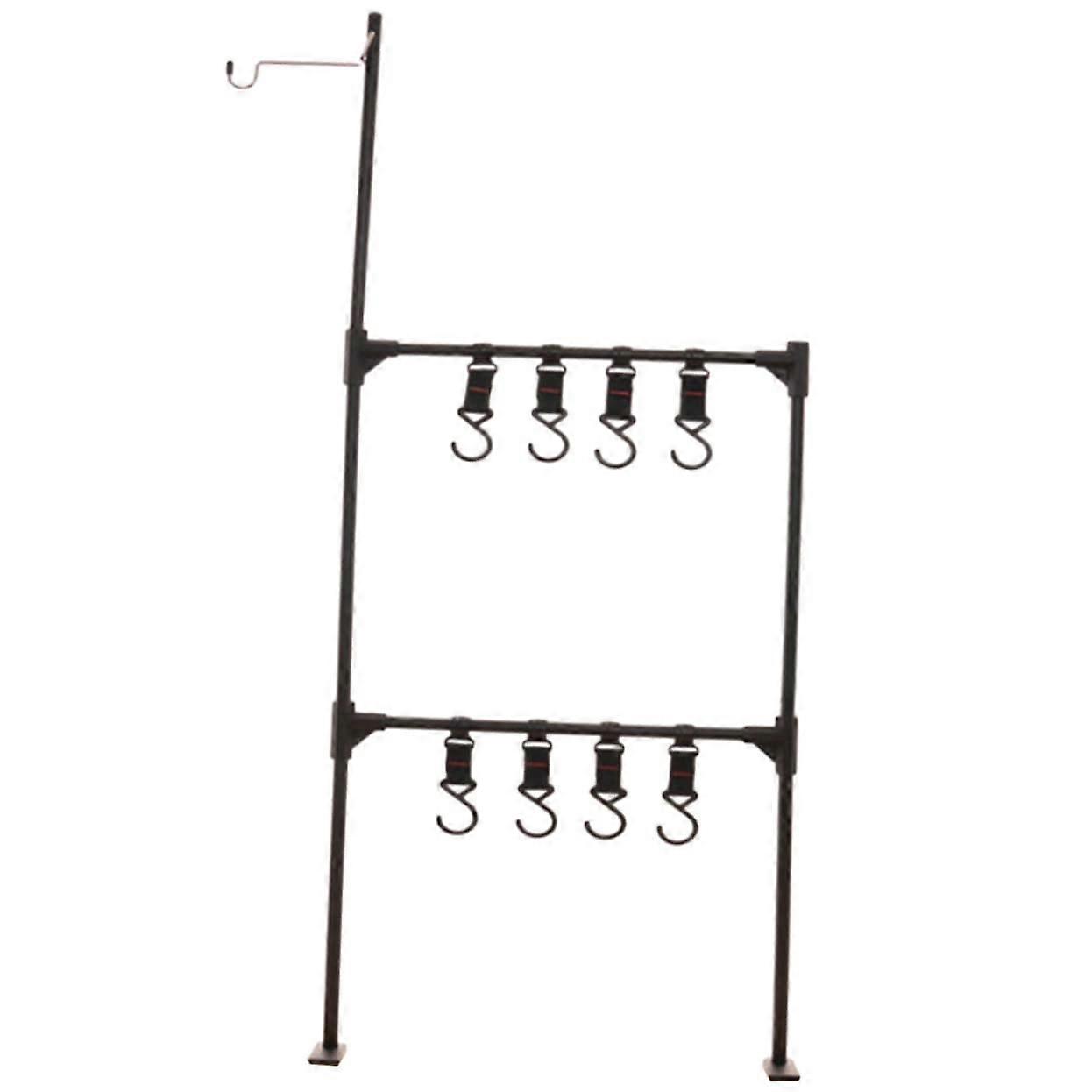 Portable Aluminum Alloy Camping Rack Multi-Function Lightweight Cutlery Stand Lantern Holder for Hiking Fishing Picnics