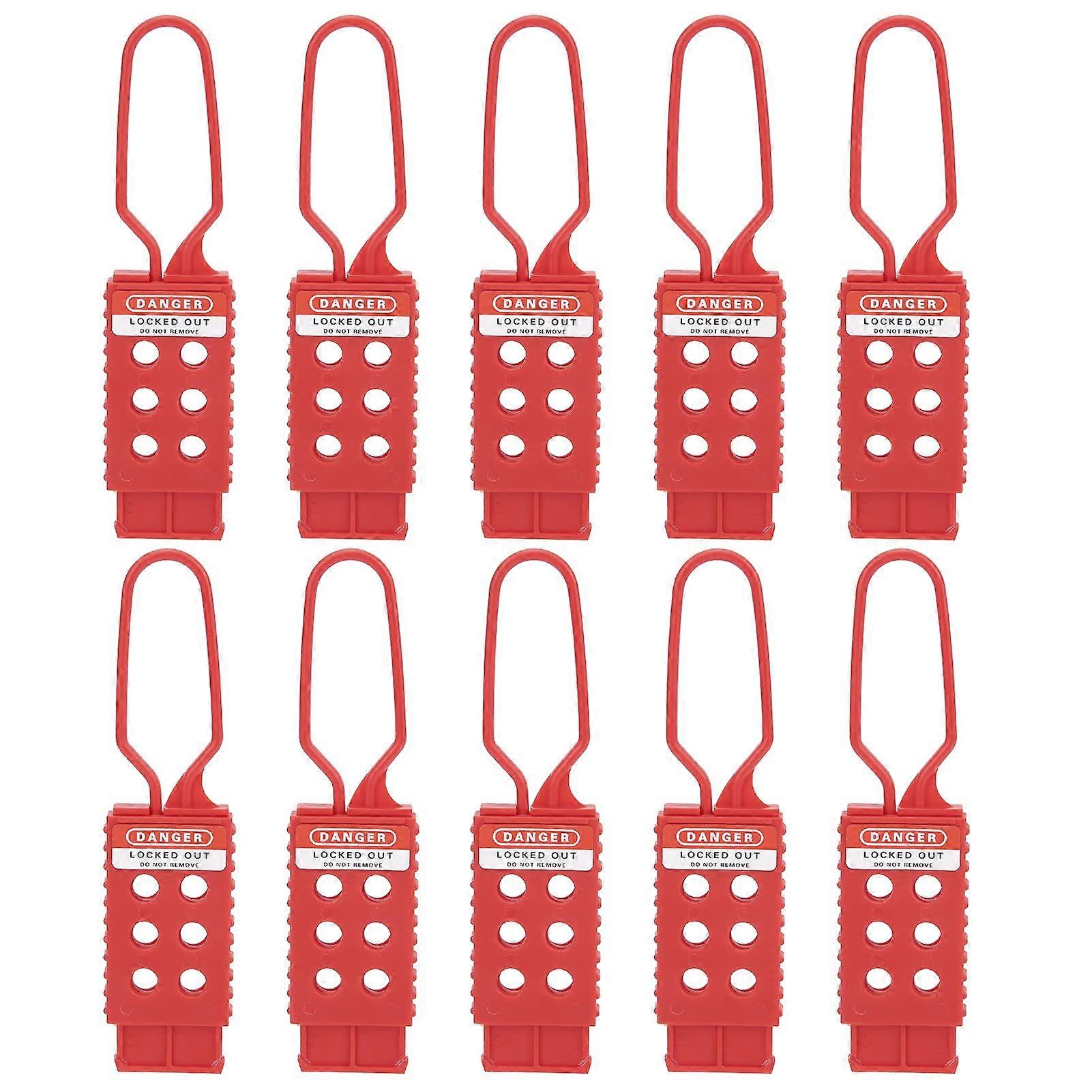 Safety Lockout Tag Hasp, 10 Pack Nylon Lockout Hasps For Industrial Equipment Maintenance, Universal Fit