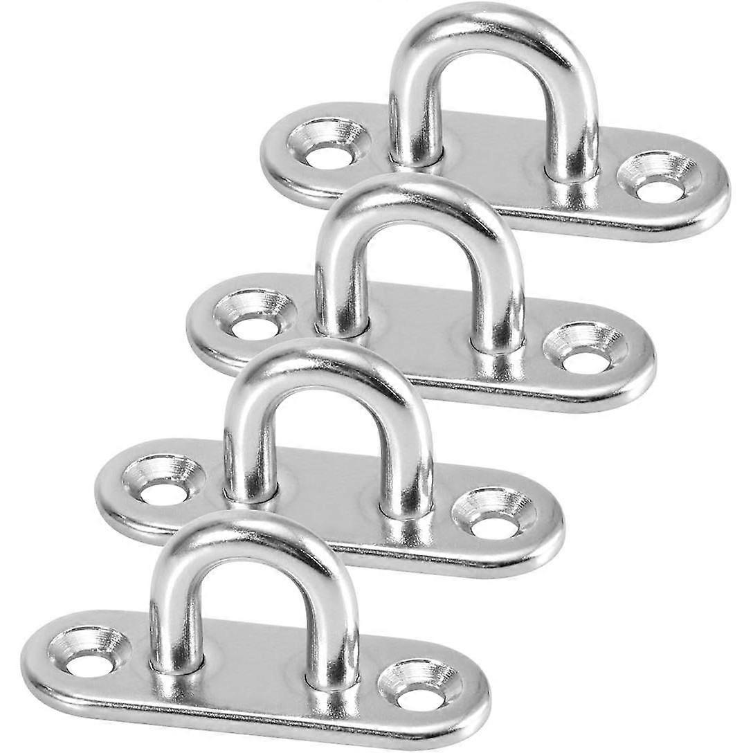 4 Stainless Steel U-Shaped Screw-in Wall Hooks.
