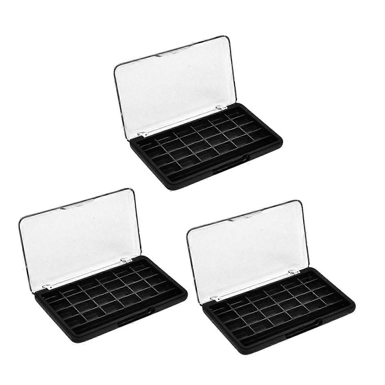 Eyeshadow Palette 3-Piece Sleek Travel Makeup Tray Box For Women With Lipstick Plate And Cheek Holder