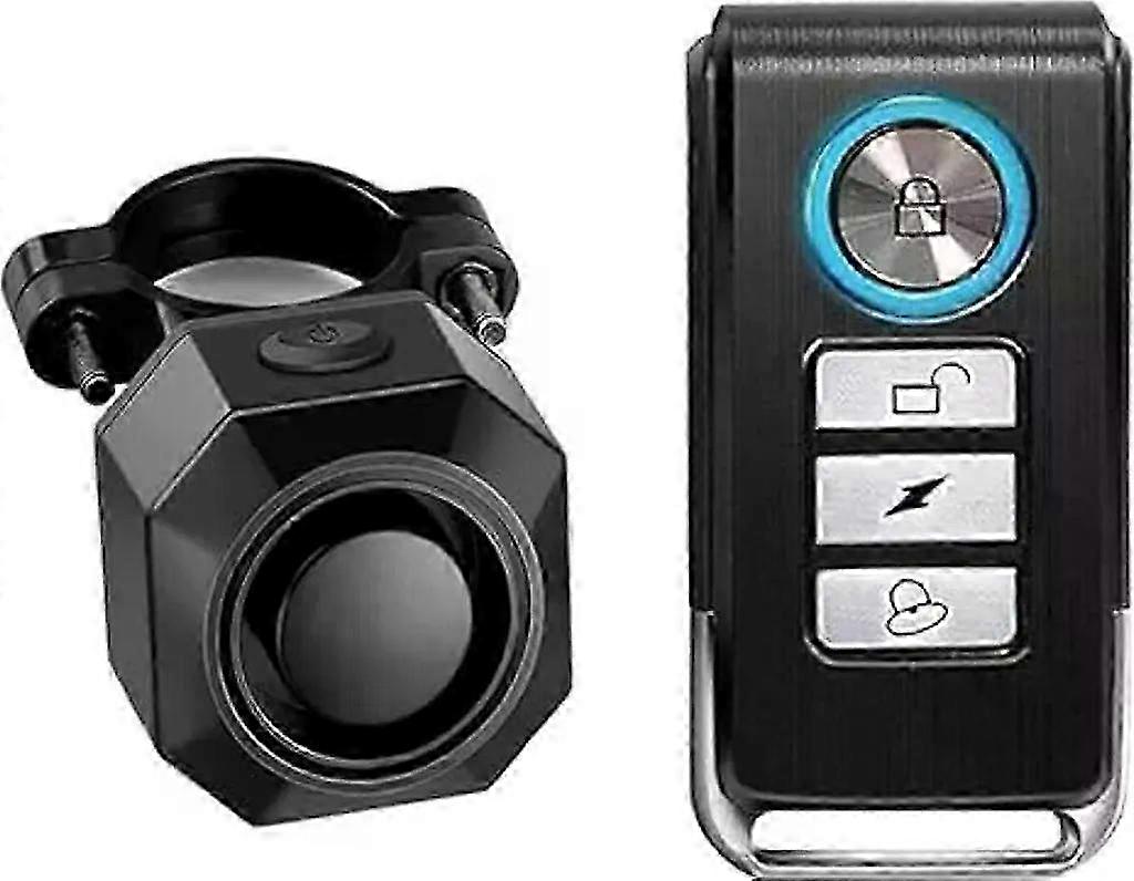 Wireless Bicycle Alarm with Remote Control, 110 dB Anti-Theft Protection, Adjustable Vibration Sensitivity and Volume for Motorcycles & Bike