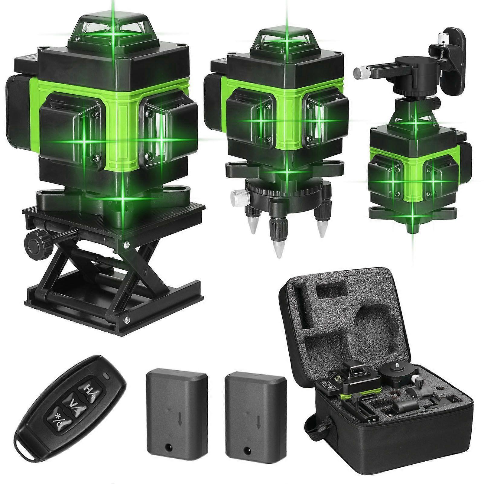 Multifunctional 4D 16 Lines Laser Level 3 Self-leveling Machine USB Rechargeable Lithium Battery Leveling Tool with Vertical Horizontal Tilt Lines