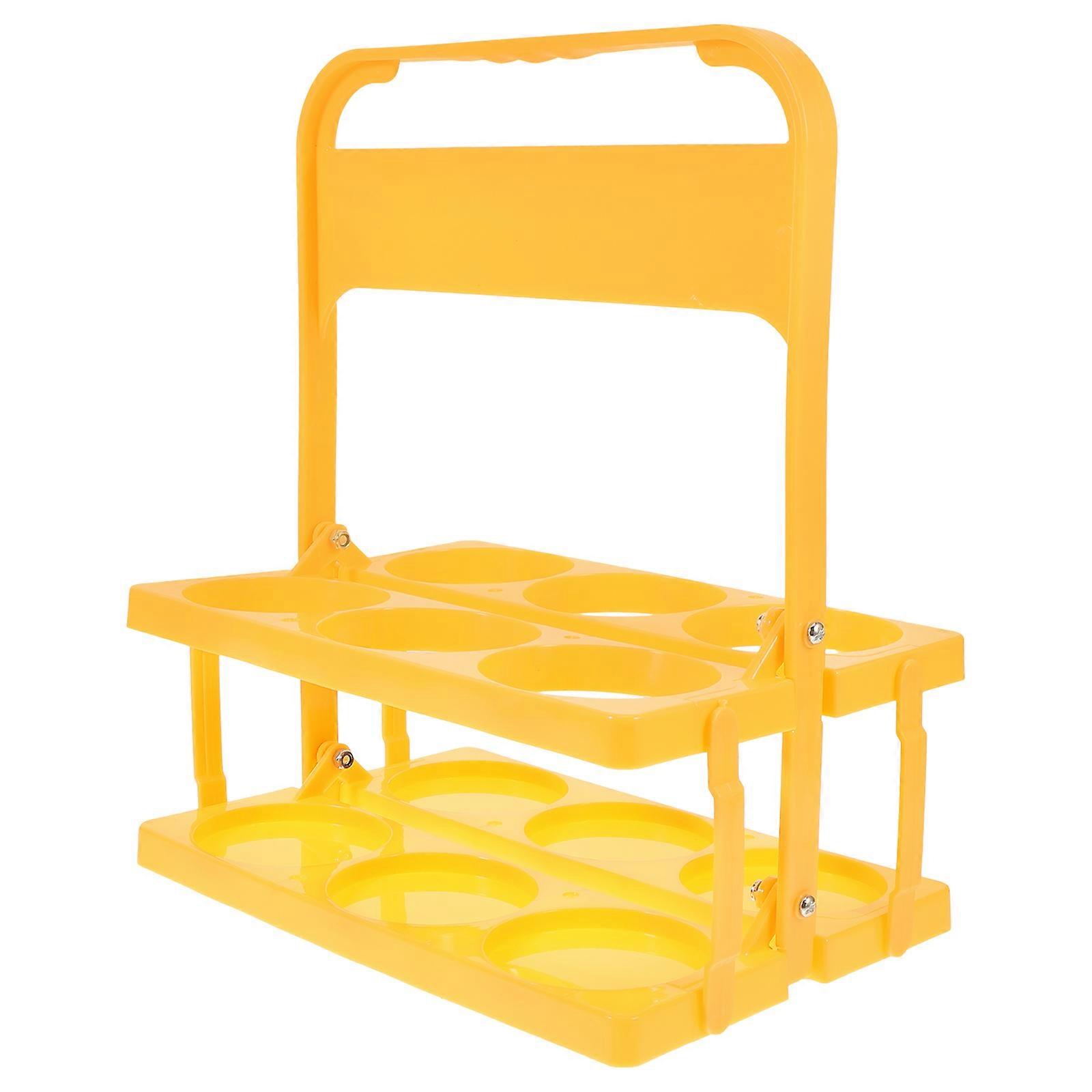 Drink Carrier Beer Bottle Carrier Daily Use Special Party Yellow Plastic Storage 1Pcs