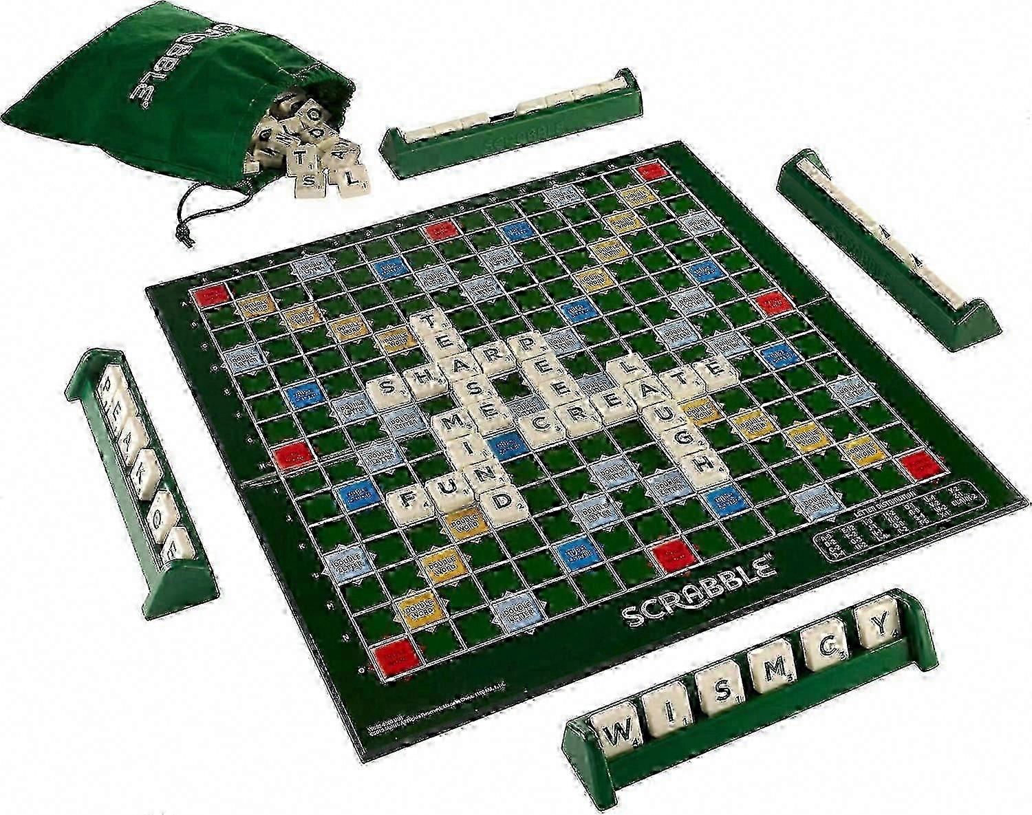Deluxe Scrabble Set with Locking Tiles for Family Fun