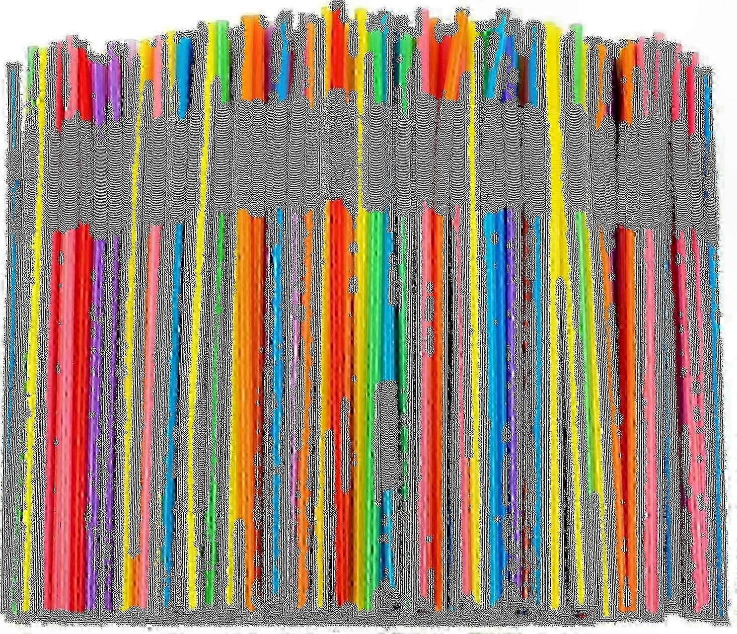 500 Count Assorted Color Bendable Plastic Drinking Straws, BPA-Free Flexible Straws for Beverages and Events