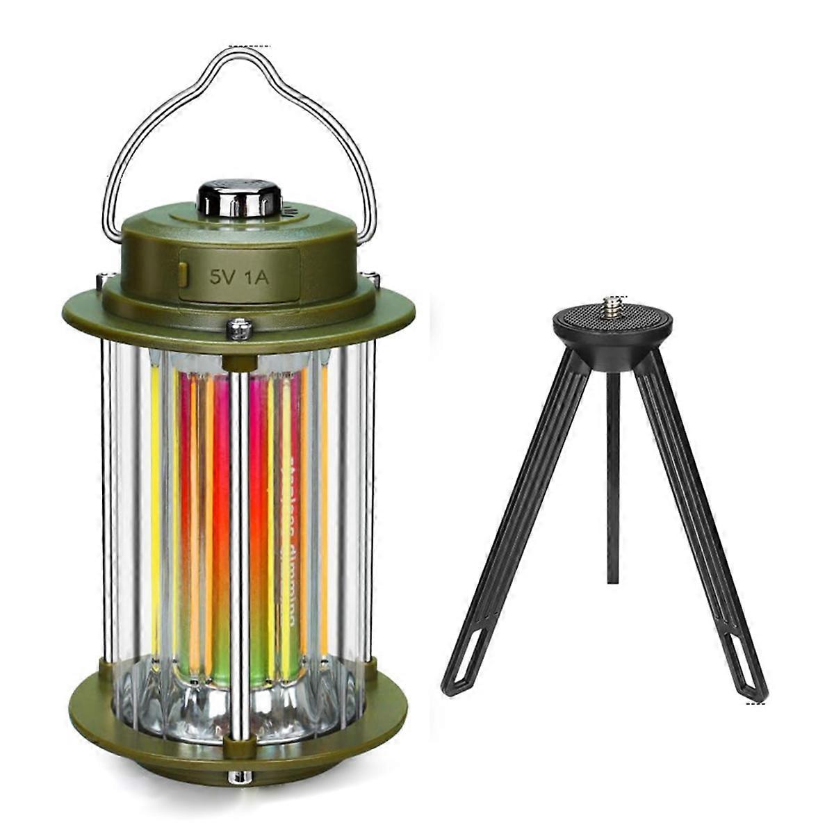USB Rechargeable Camping Light Portable Lantern Flashlight Handheld LED Light 3 Color Light Source Outdoor Waterproof
