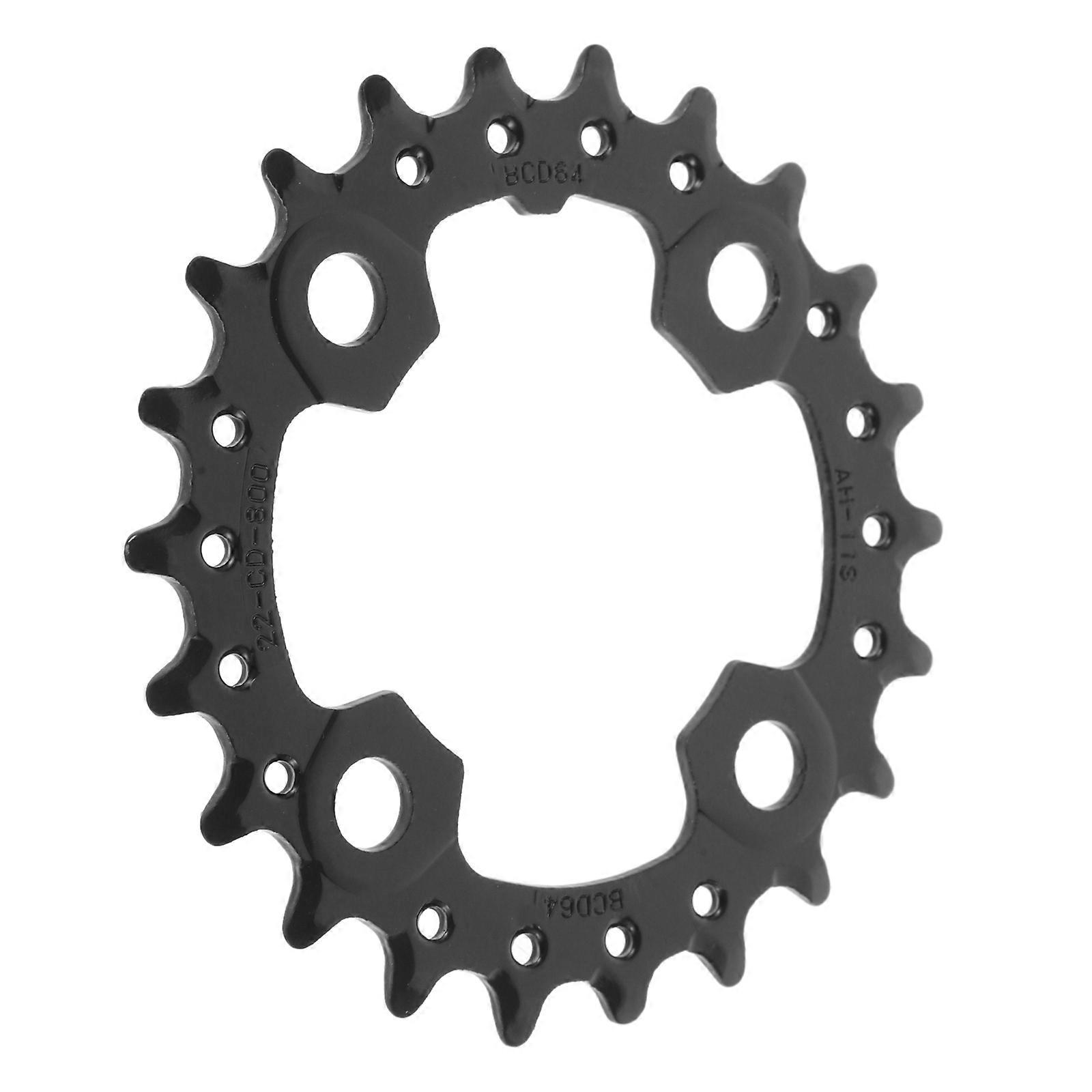 Sturdy Chainring for Mountain Bike Made of ChromiumMolybdenum Steel Black Color Durable and Versatile 22T