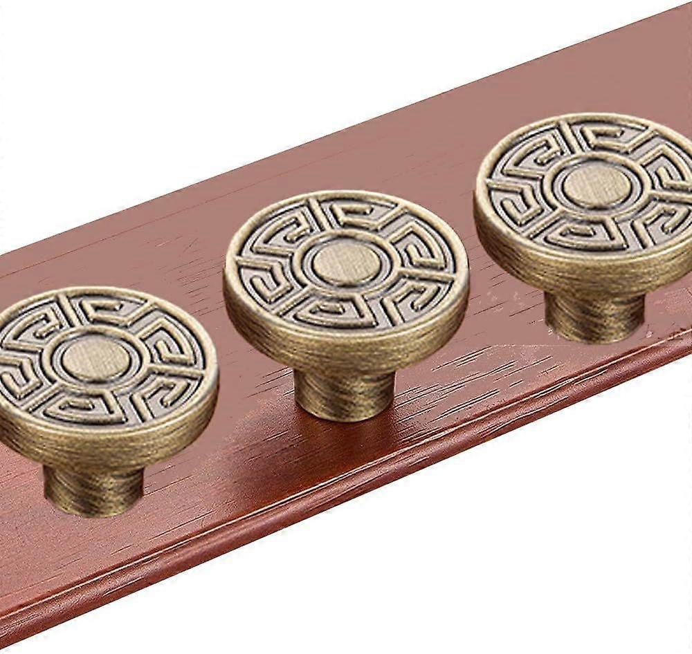 4pcs Kitchen Bedroom Cabinet Knobs, Vintage Round Handle Drawer Pulls for Wooden