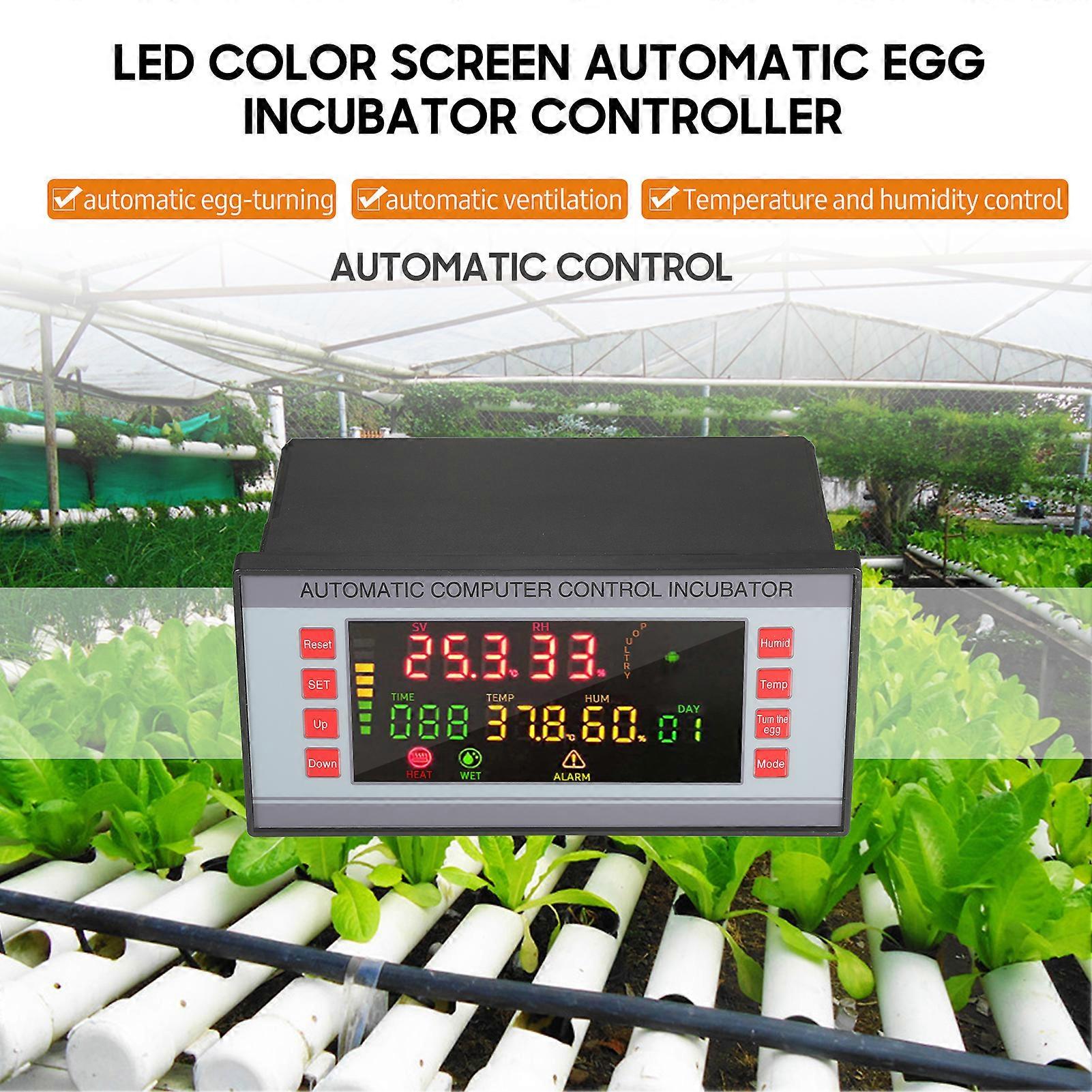 LED Color Screen Automatic Egg Incubator Controller Digital Temperature and Humidity Control Poultry Egg Hatching Device with 5 Modes