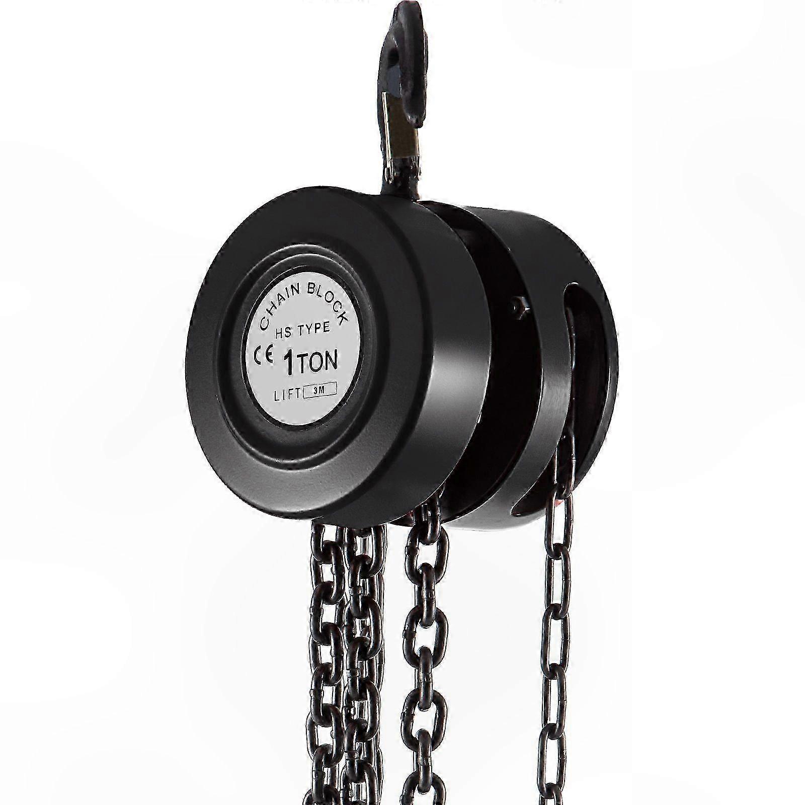 Manual Hand Chain Hoist, 1 Ton Capacity, 10ft Lift Chain Block for Workshop and Transport Use, Durable Construction