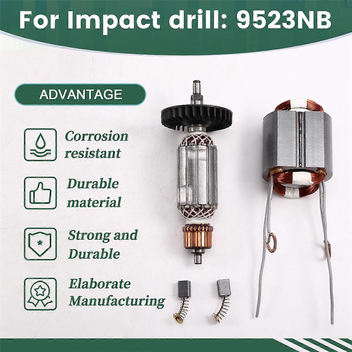 AC220V for 9523NB Angle Grinder Power Tool Accessories 517301-4 Armature Rotor 521623-6 Stator