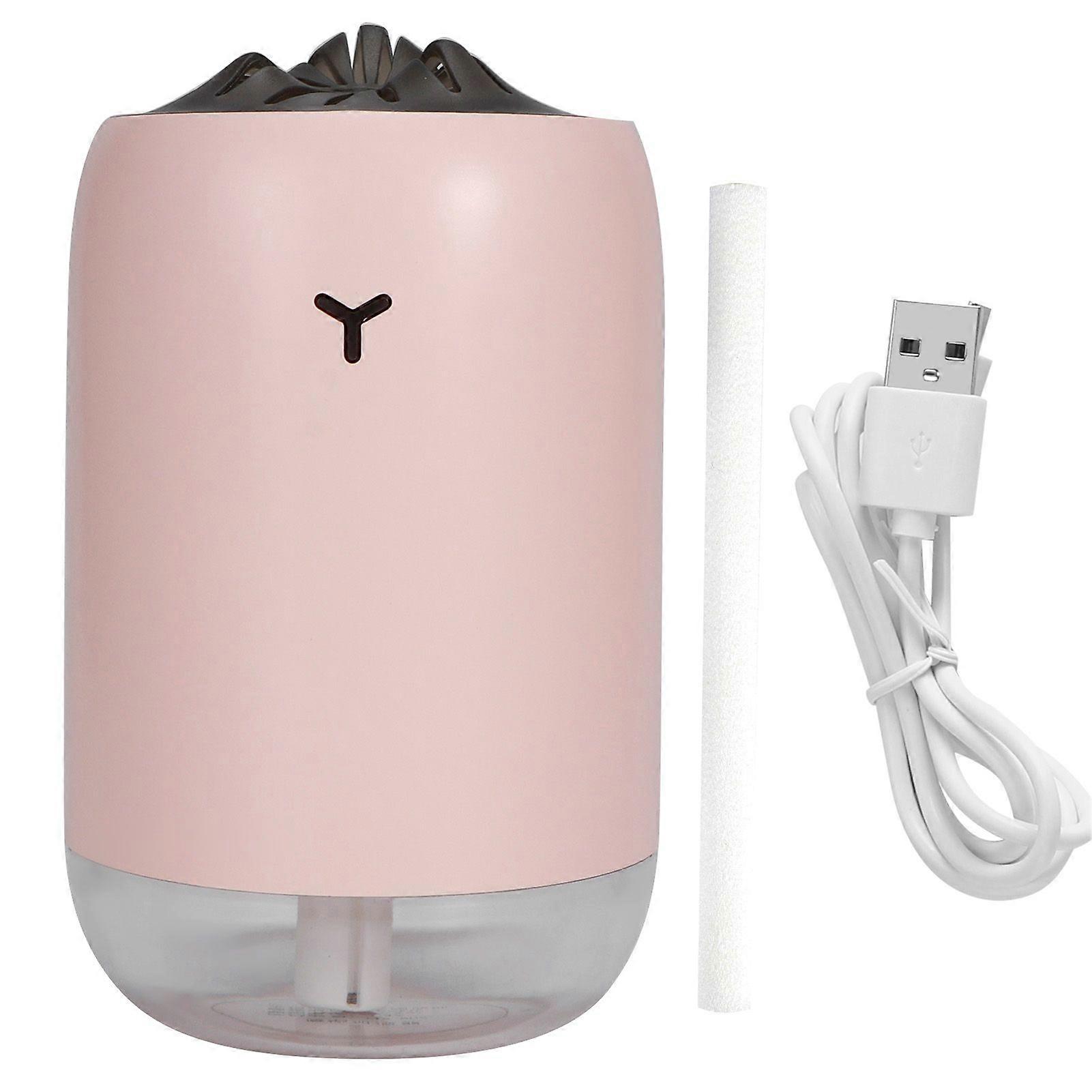 260ml USB Desktop Humidifier, Portable Air Diffuser with Night Light for Home Office Supplies, Pink