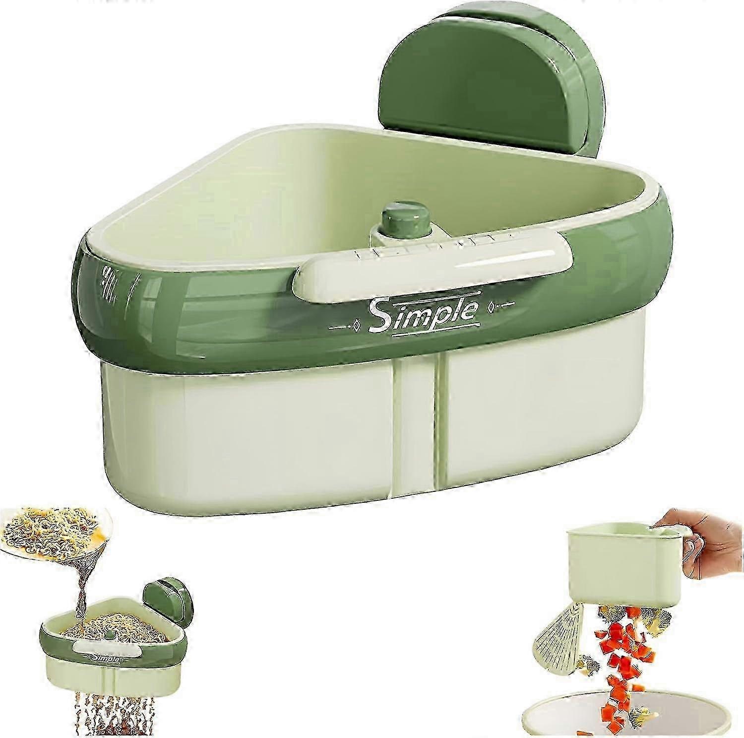 Sink Strainer Basket,  New Upgraded Suction Cup Press Sink Drainer Basket, Automatic Dumping Sink Strainer Basket, Corner Sink Trash Catcher for F