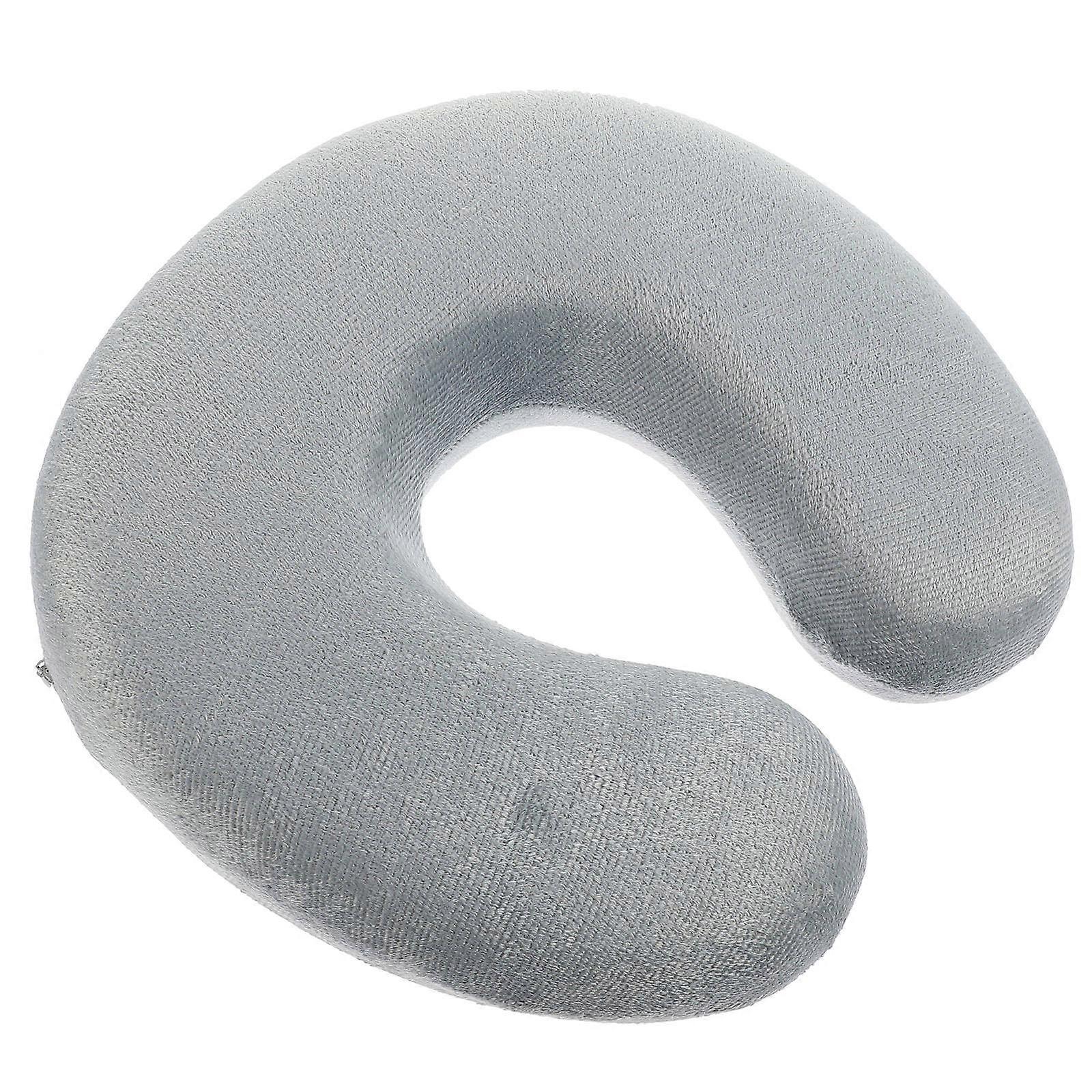 Travel Pillow Memory Pillow U-Shaped for Neck Support Neck Cushion Light Grey