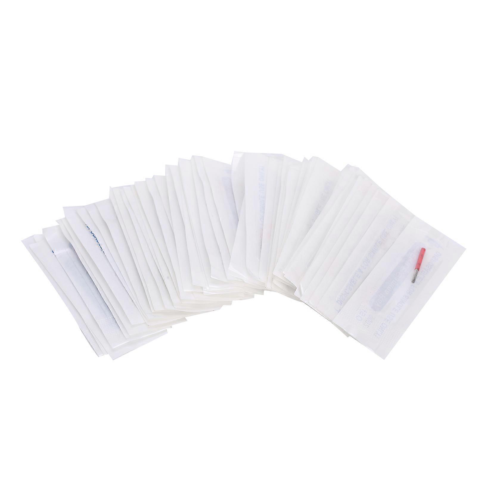 Lot de 50 aiguilles de microblading en acier inoxydable pour maquillage manuel des sourcils, 19RS
