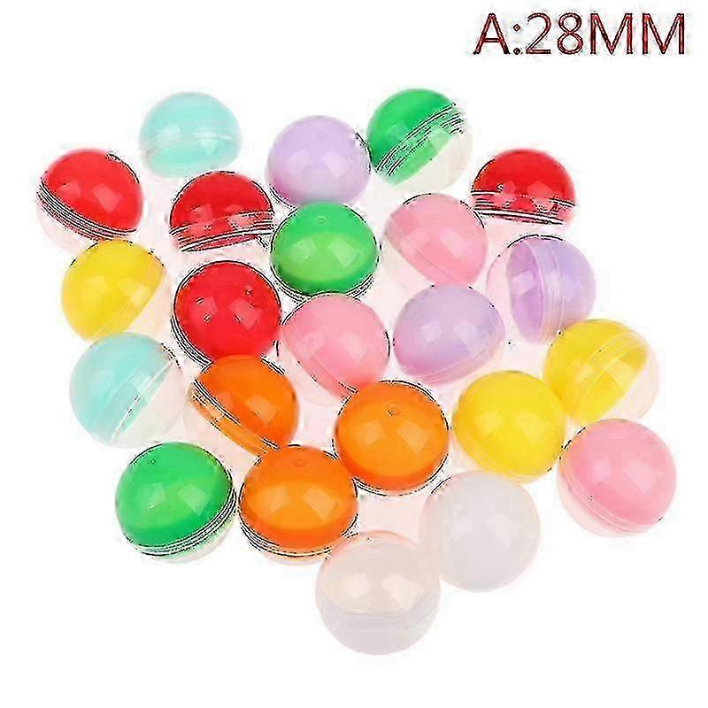 100pcs/pack Plastic Empty Toy Vending Capsules Half Clear Half Color Round Ball High-quality