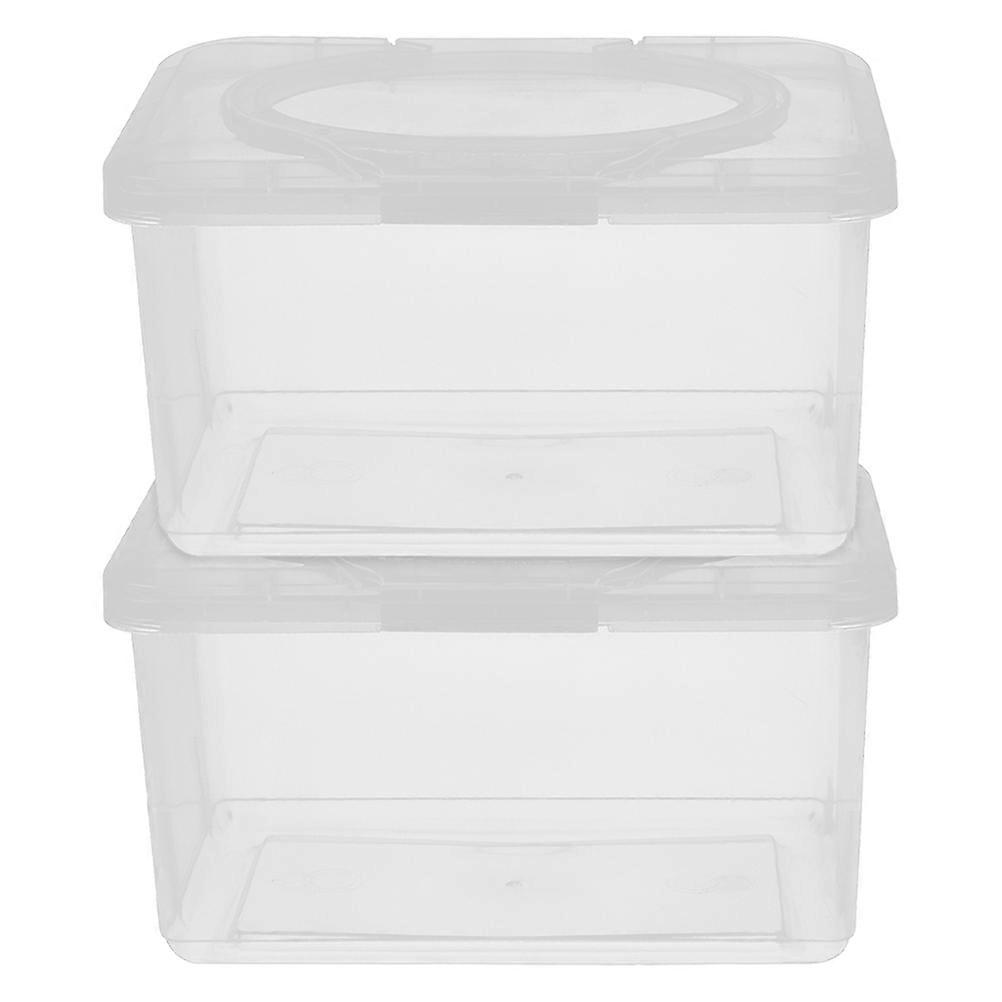 Clear Wipes Container Baby Wipe Storage Box for Study Room Pp Transparent Multifuntional Storage 2Pcs