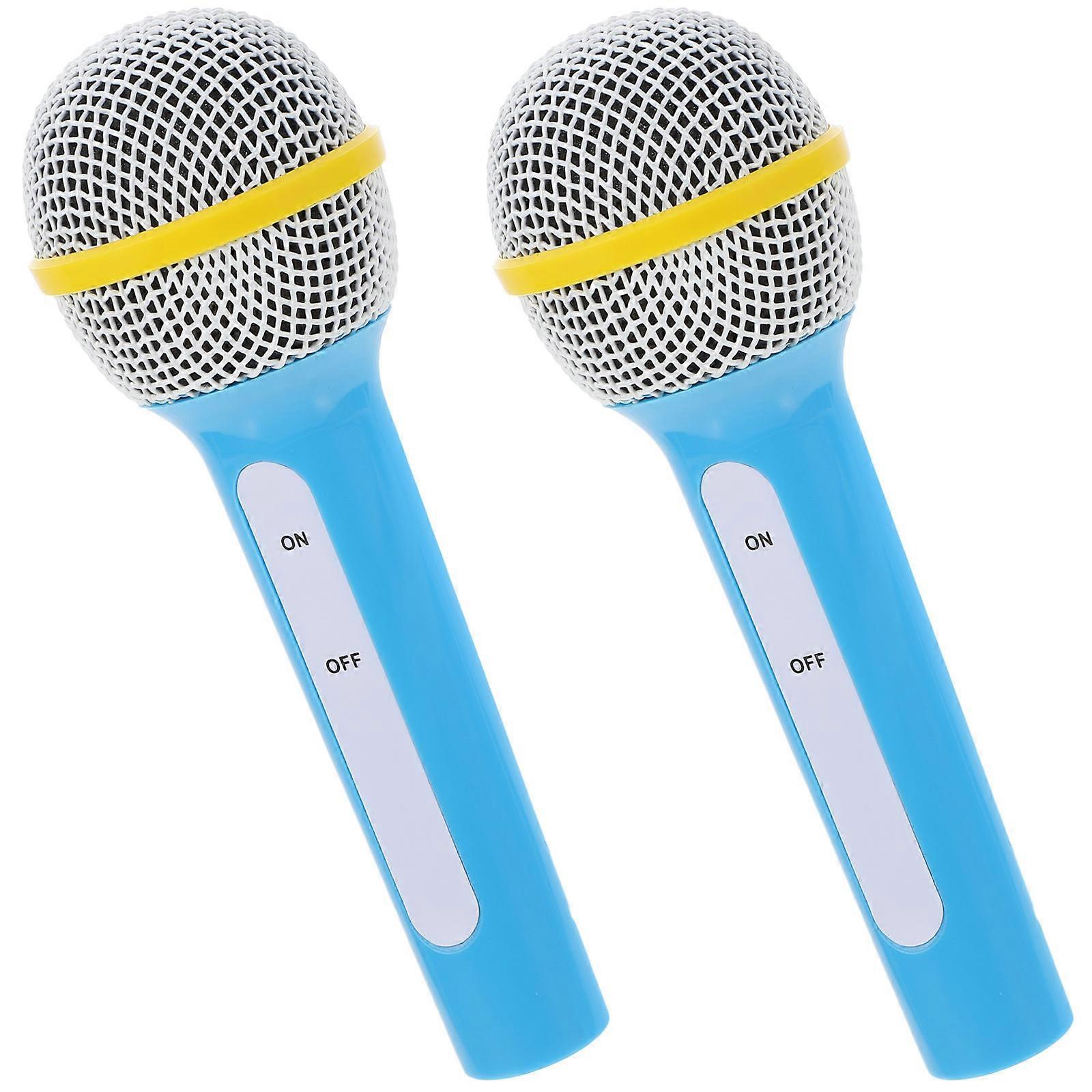 Kids Pretend Play Microphone Toy Plastic Decorative Microphone Playthings 2Pcs