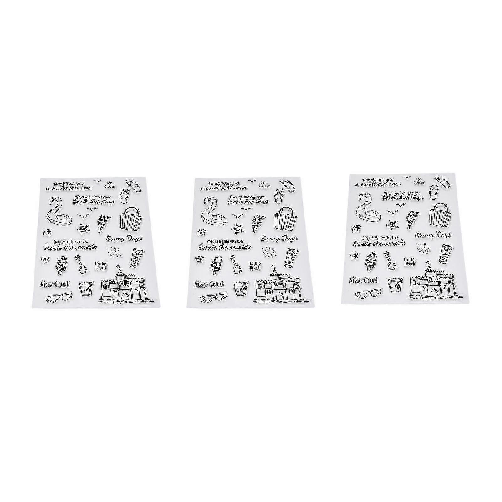 3pcs Clear Stamps Transparent Attractive Decorative Practical Safe Reliable Reusable Card Making Tool for Envelopes