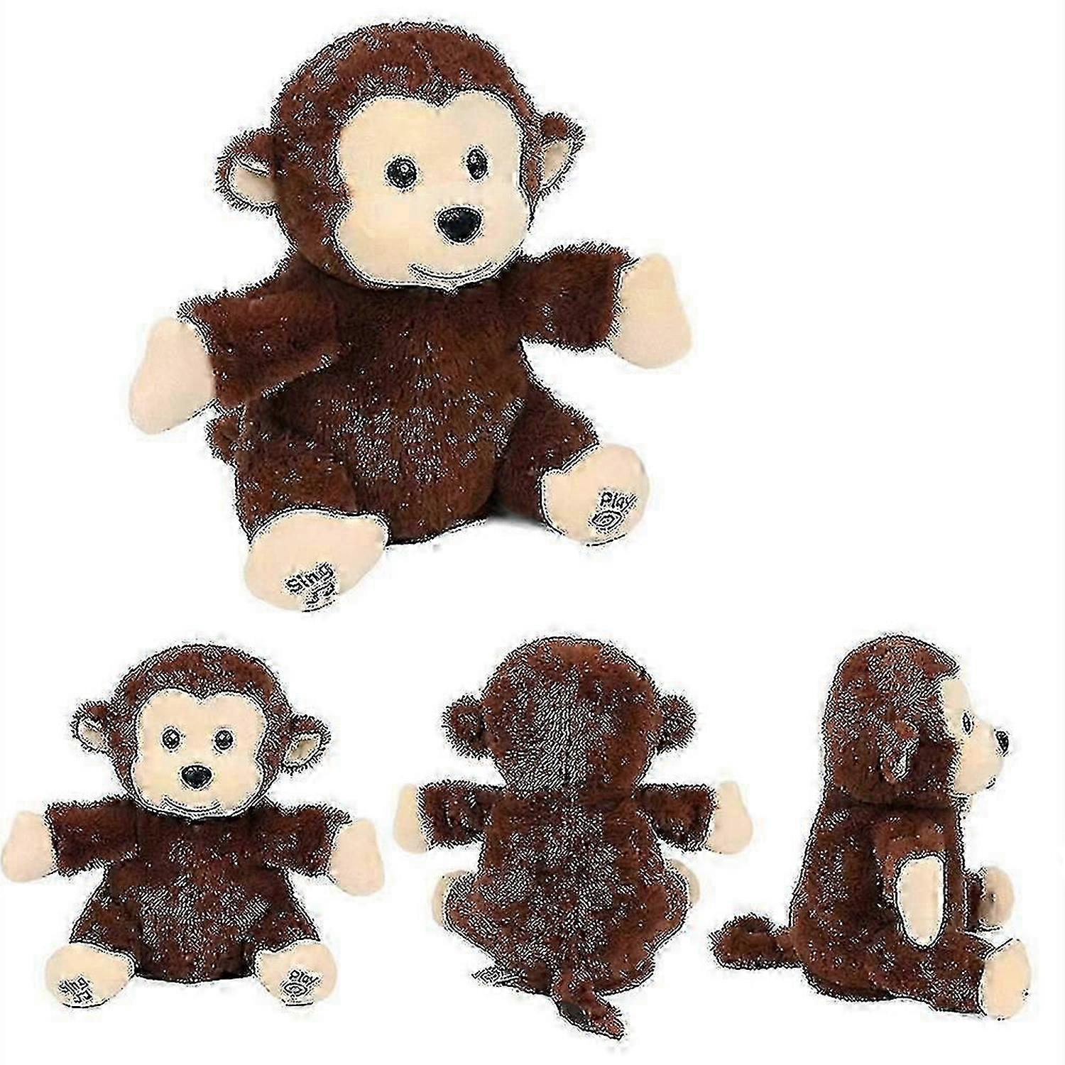 拍手猿電気ぬいぐるみは歌い、握手しますキッズインタラクティブドールブラウン