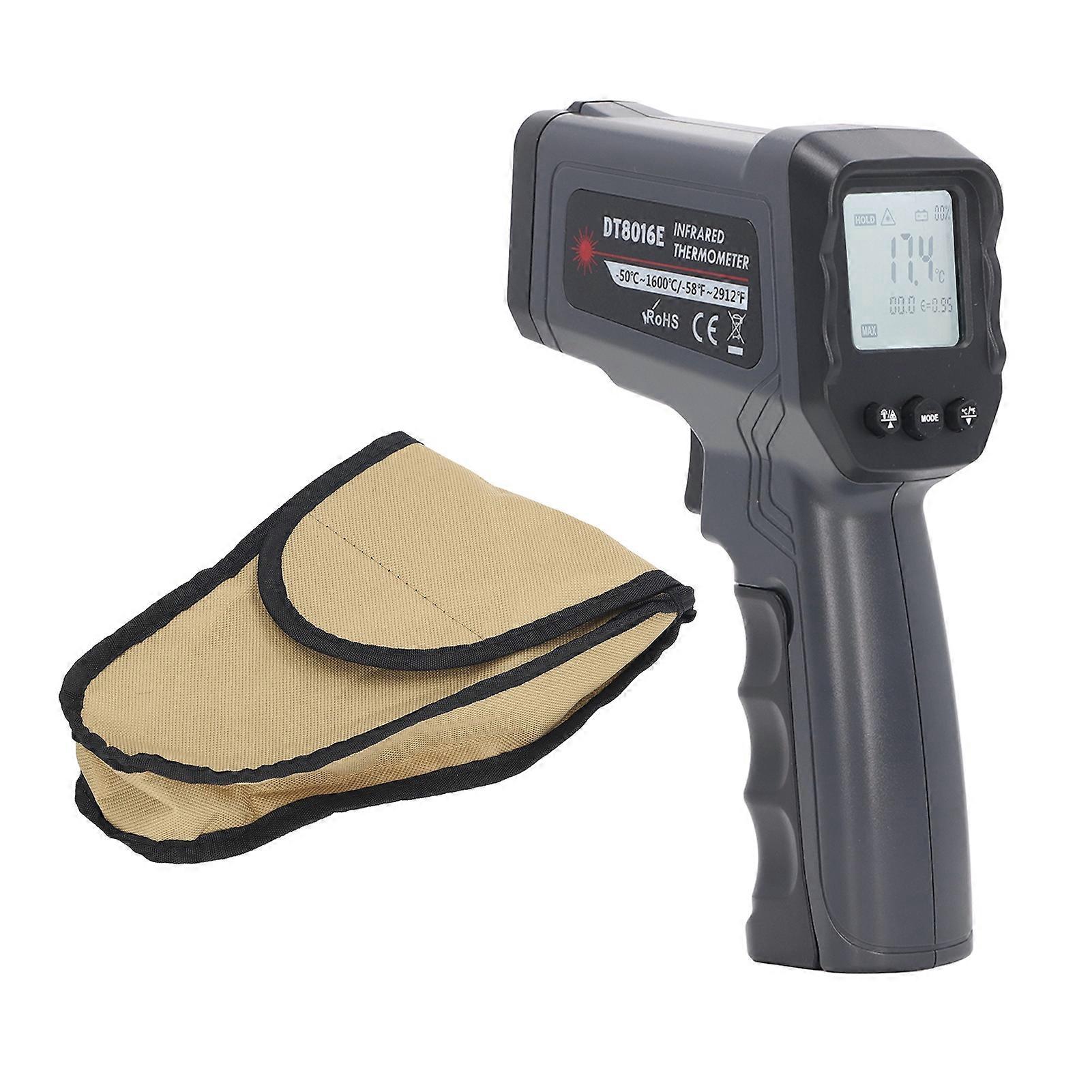 Thermomètre portatif 12:1 50:1, rapport de distance mesuré, écran LCD, thermomètre, pistolet -50-1600 ℃