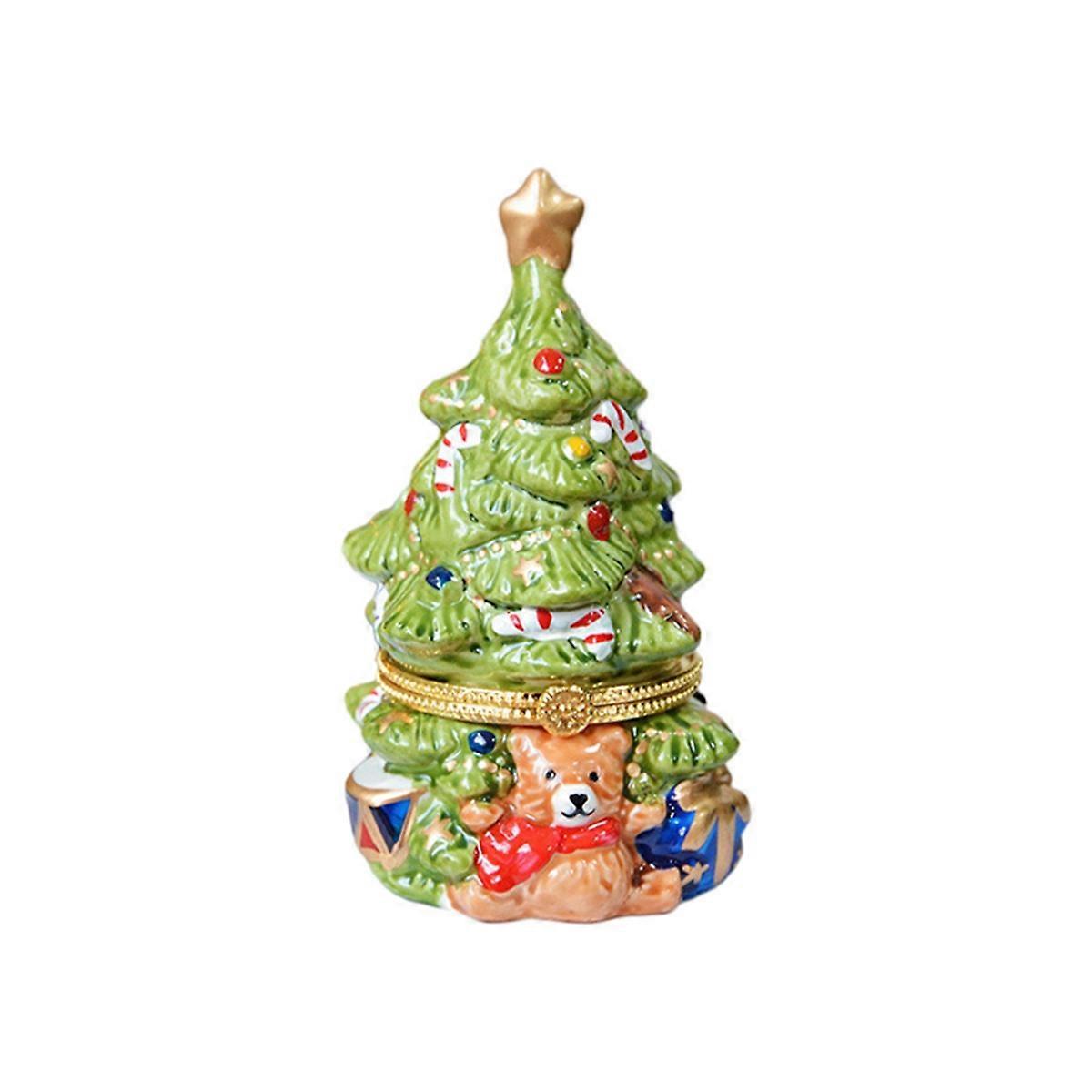 Green Trinket Box Ornaments Xmas- Box Ring Holder